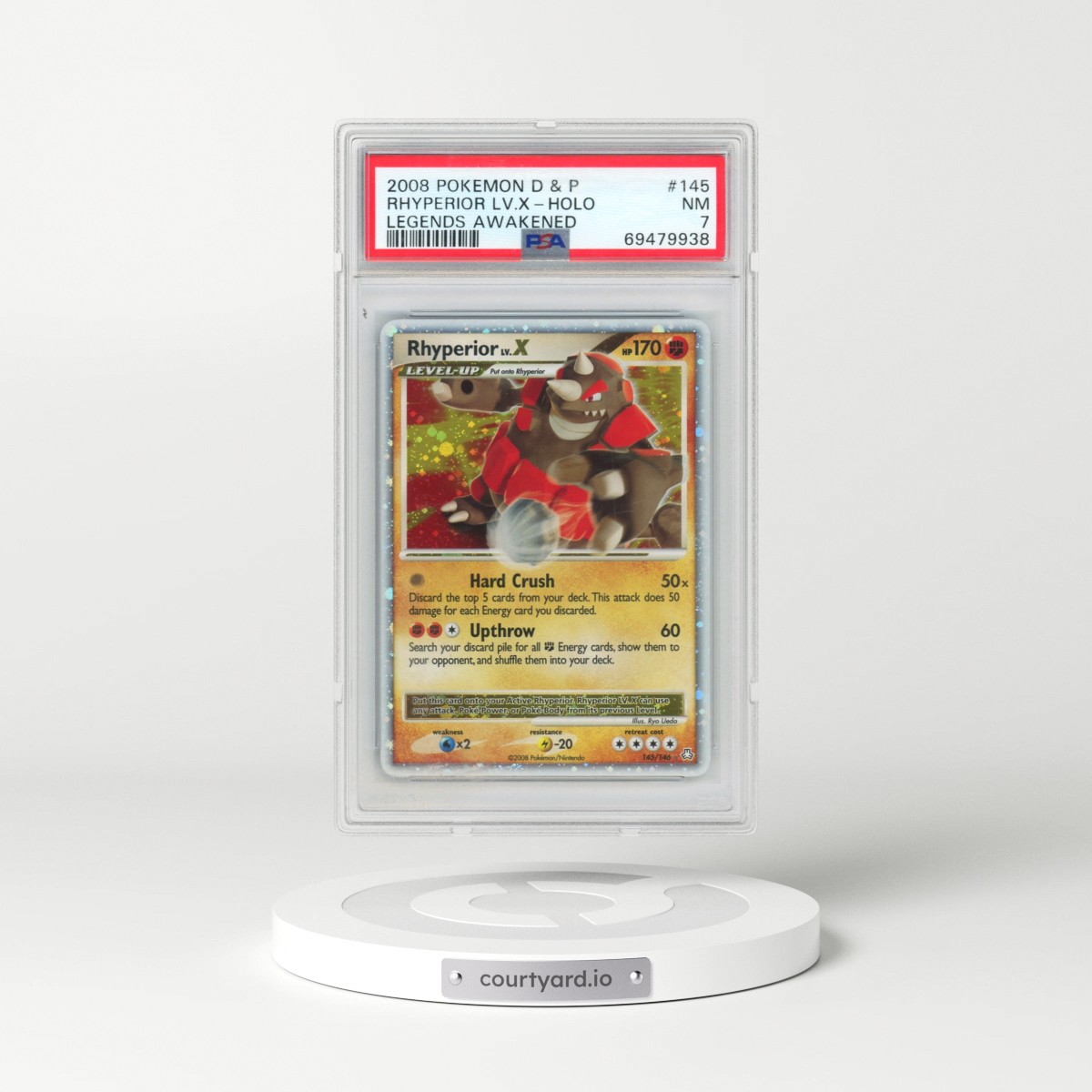 2008 Pokémon Diamond & Pearl Legends Awakened #145 Rhyperior LV.X - Holo (PSA 7 NM)