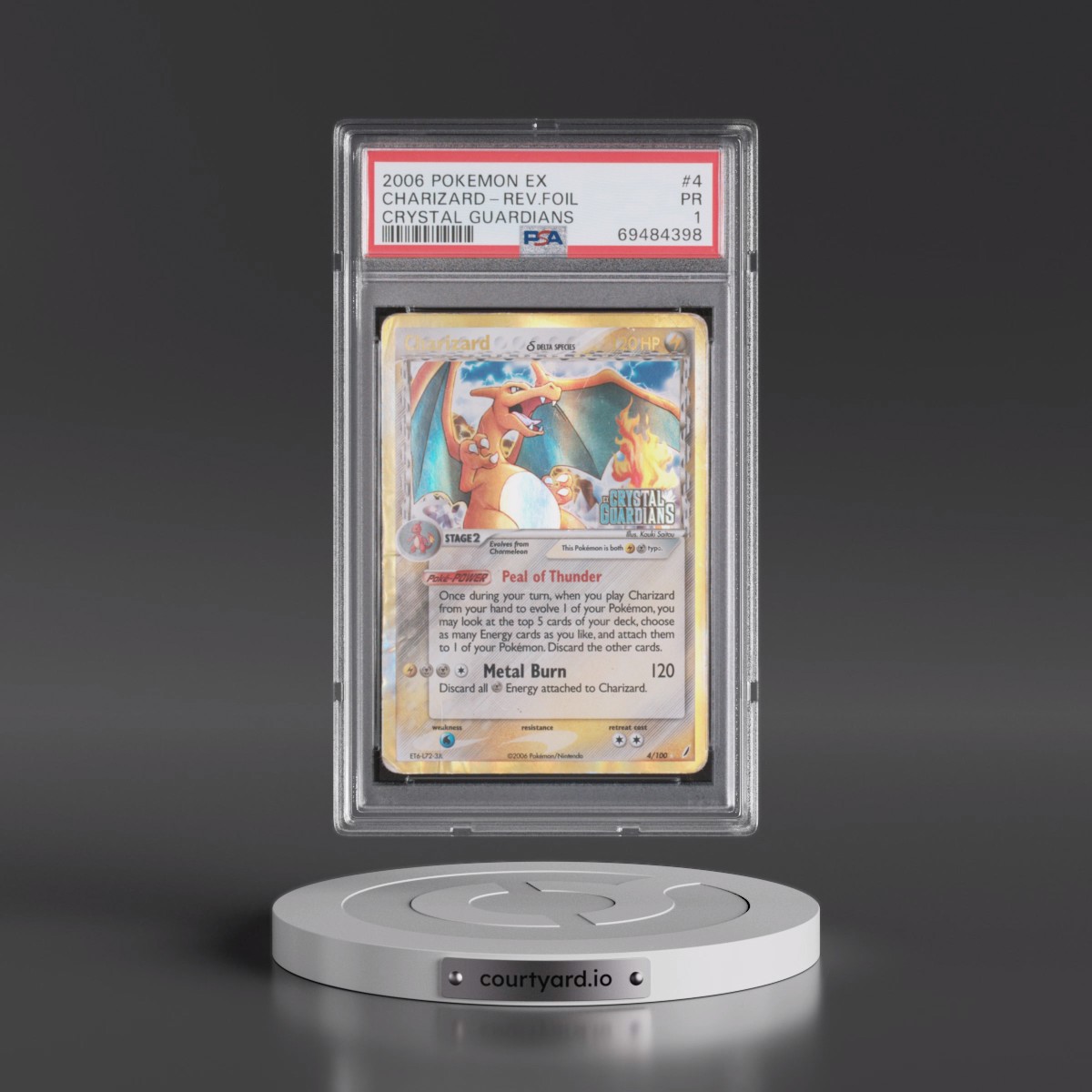 2006 Pokémon EX Crystal Guardians #4 Charizard - Reverse Foil (PSA 1 PR)