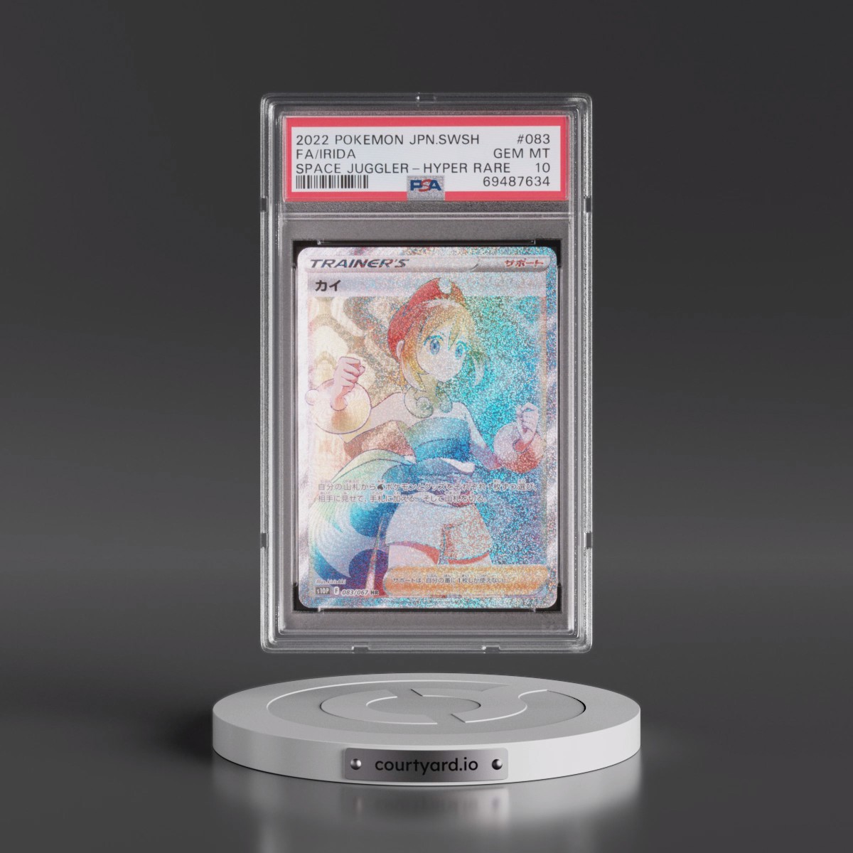 2022 Pokémon Sword & Shield Space Juggler #083 Irida - Full Art Hyper Rare (PSA 10 GEM MINT)