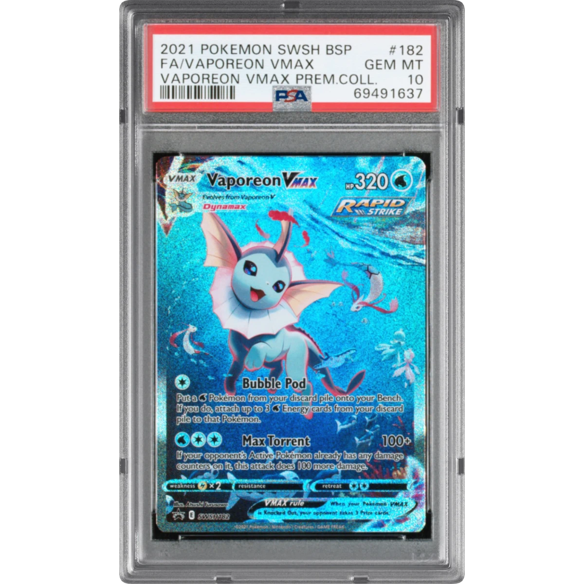 Vaporeon Vmax card artwork