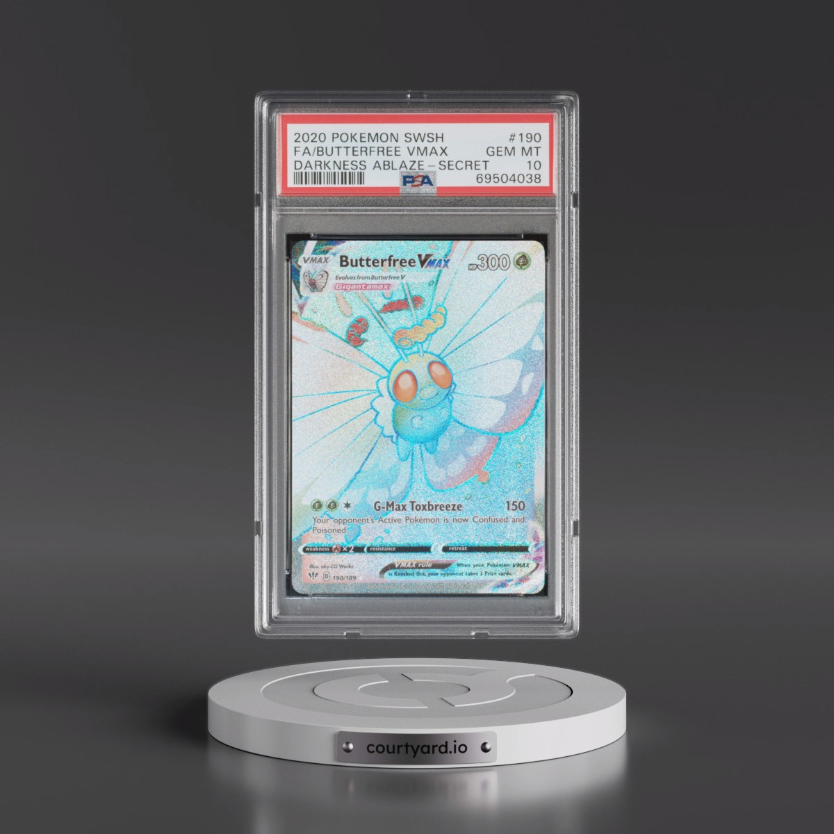 2020 Pokémon Sword & Shield Darkness Ablaze #190 Butterfree Vmax - Full Art Secret (PSA 10 GEM MINT)