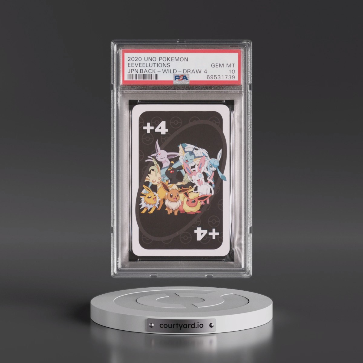 2020 Uno Pokémon Eeveelutions - Back-Wild-Draw 4 (PSA 10 GEM MINT)