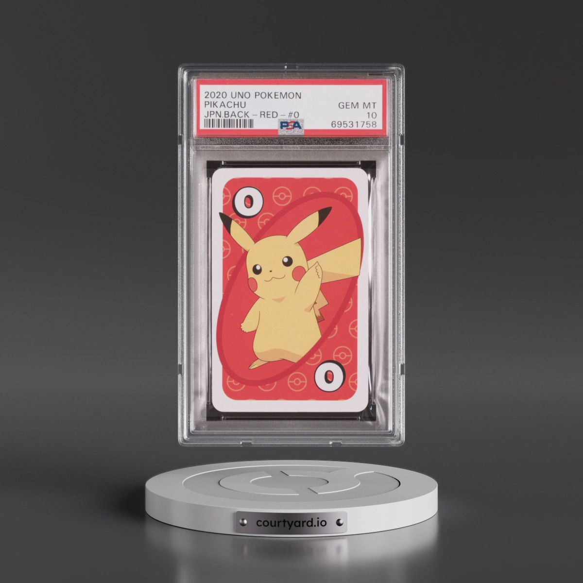 2020 Uno Pokémon Pikachu - Back-Red-#0 (PSA 10 GEM MINT)