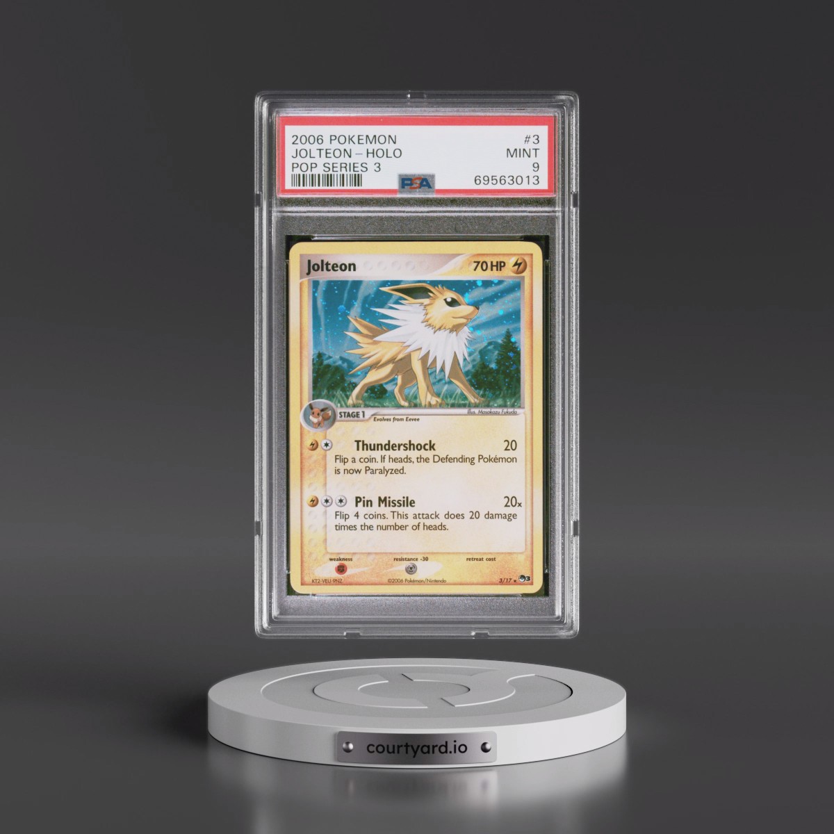 2006 Pokémon Pop Series 3 #3 Jolteon - Holo (PSA 9 MINT)