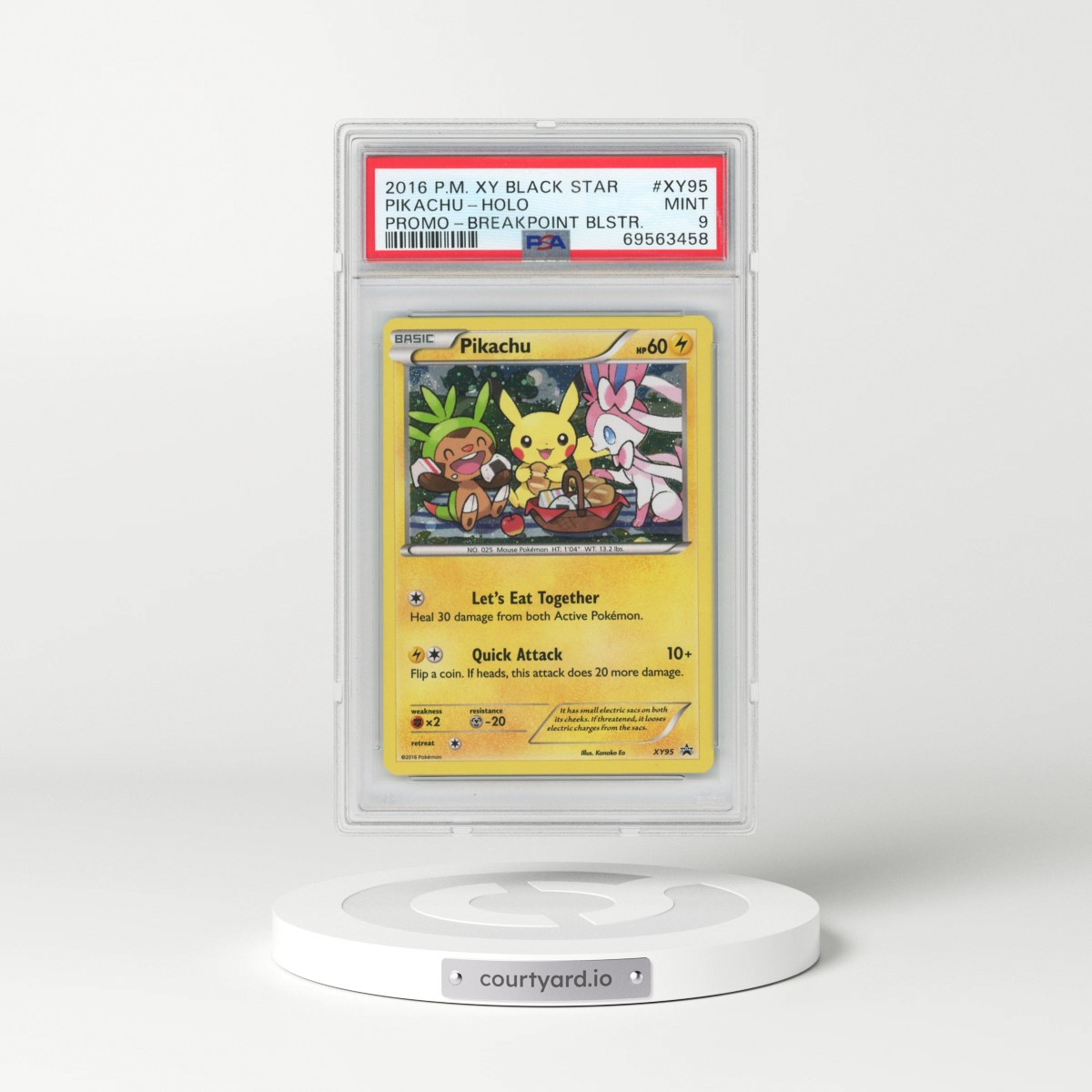 2016 Pokémon XY Black Star Promo #XY95 Pikachu - Holo Breakpoint Blisters (PSA 9 MINT)