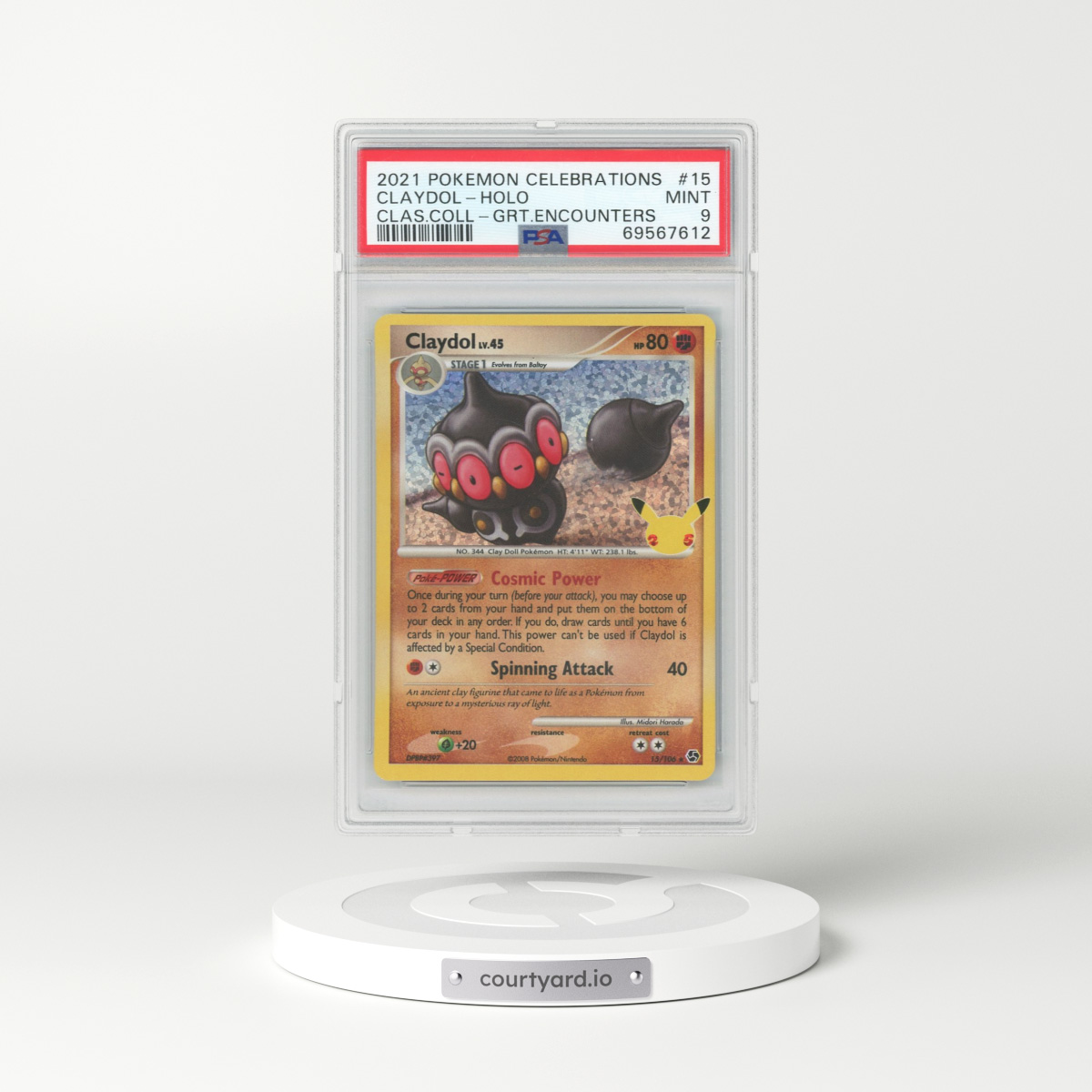 2021 Celebrations #15 Claydol - Holo (PSA 9 MINT)