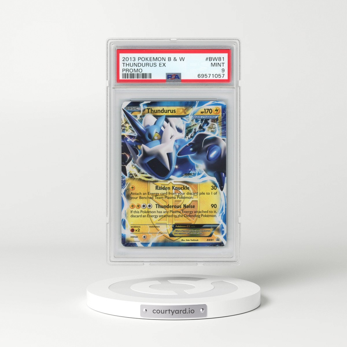 2013 Pokémon Black & White Promo #BW81 Thundurus EX - Holo (PSA 9 MINT)