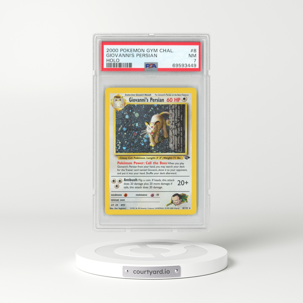2000 Gym Challenge #8 Giovanni's Persian - Holo (PSA 7 NM)
