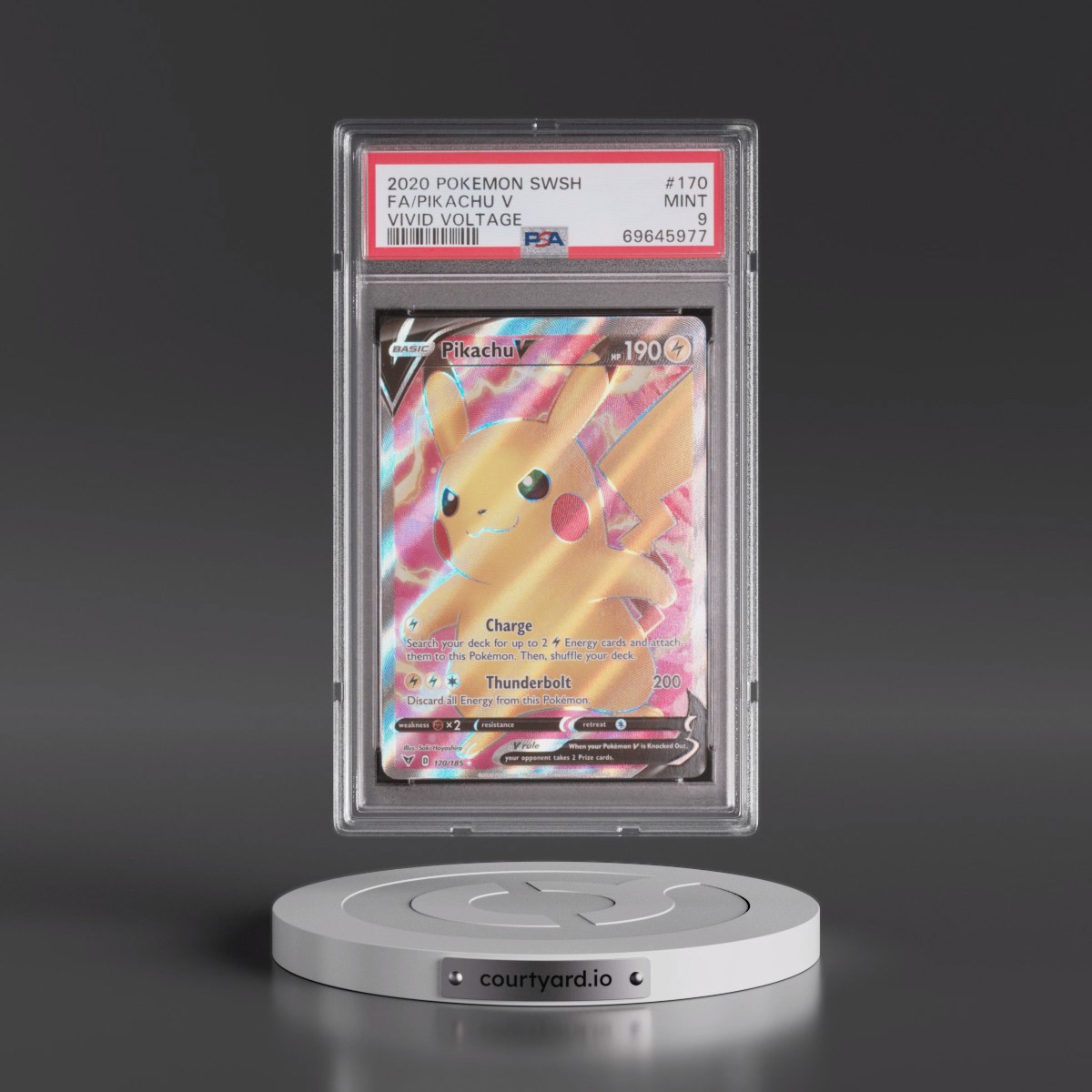 2020 Pokémon Sword & Shield Vivid Voltage #170 Pikachu V - Holo Full Art (PSA 9 MINT)