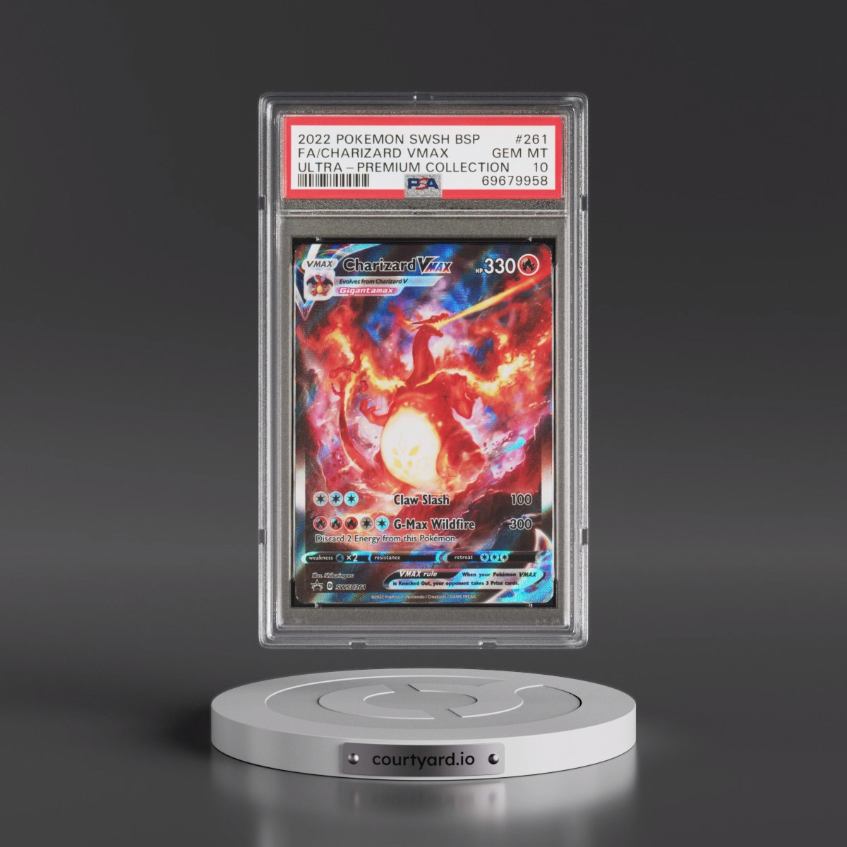 2022 Pokémon Swsh Black Star Promo #261 Charizard Vmax - Full Art Sword & Shield Ultra-Premium Collection-Charizard (PSA 10 GEM MINT)