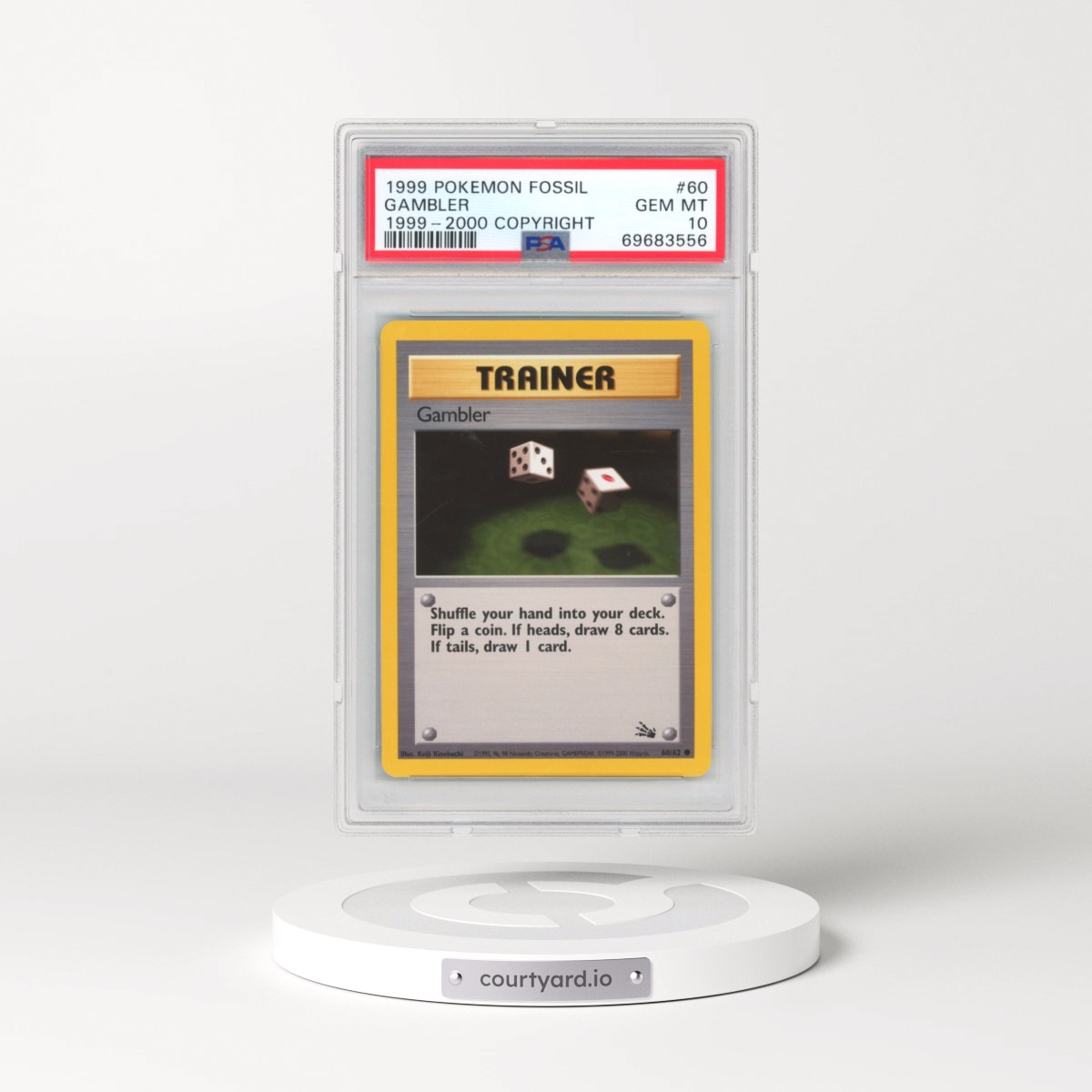1999 Pokémon Fossil #60 Gambler - 1999-2000 Copyright (PSA 10 GEM MINT)