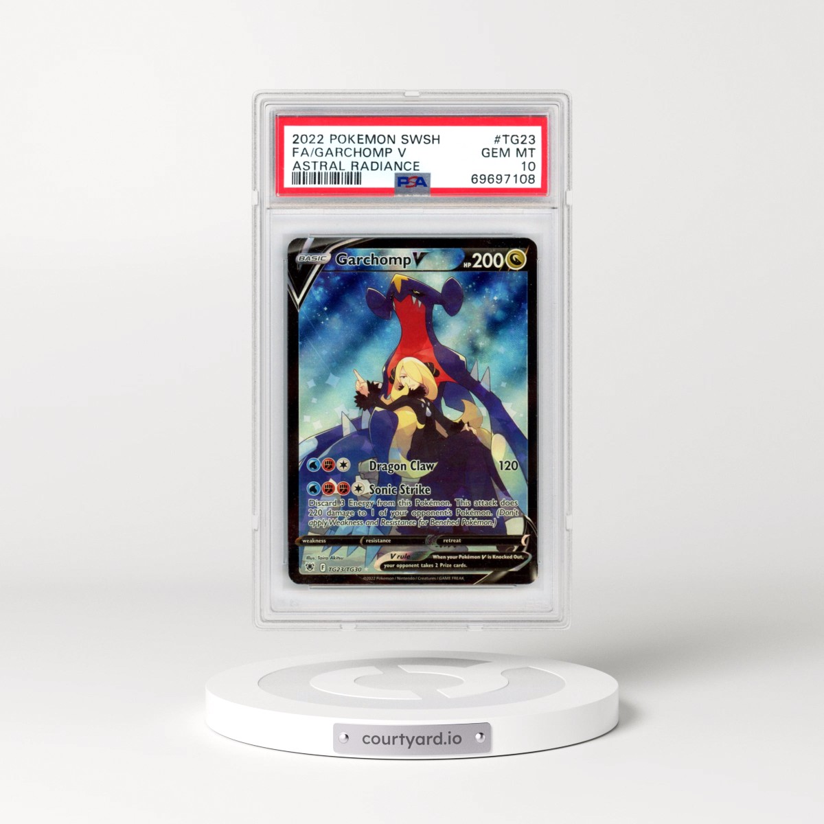 2022 Pokémon Sword & Shield Astral Radiance #TG23 Garchomp V - Holo Full Art (PSA 10 GEM MINT)
