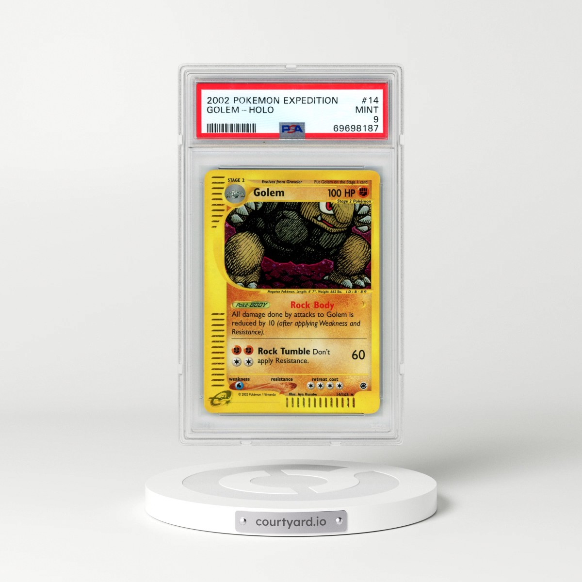 2002 Pokémon Expedition #14 Golem - Holo (PSA 9 MINT)