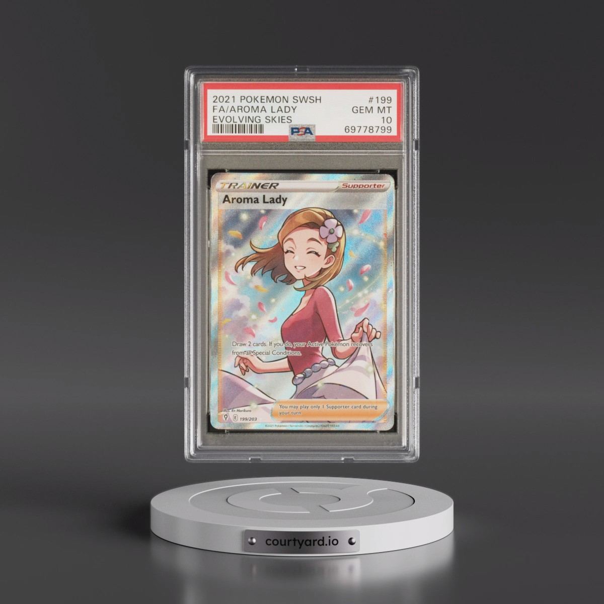 2021 Pokémon Sword & Shield Evolving Skies #199 Aroma Lady - Full Art (PSA 10 GEM MINT)
