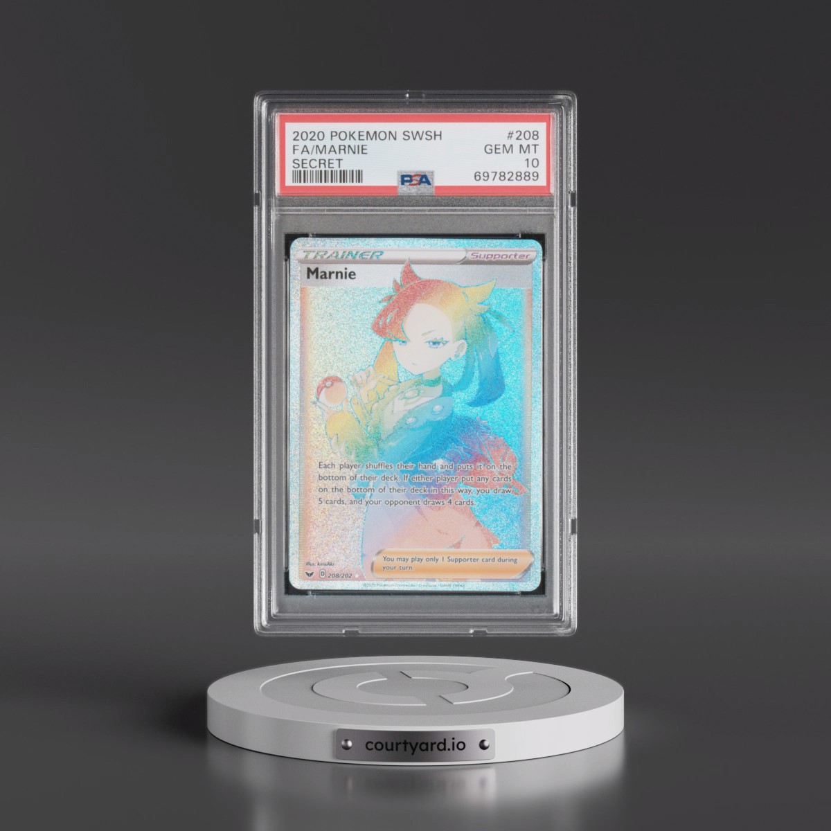 2020 Pokémon Sword & Shield Marnie - Full Art Secret #208 PSA 10