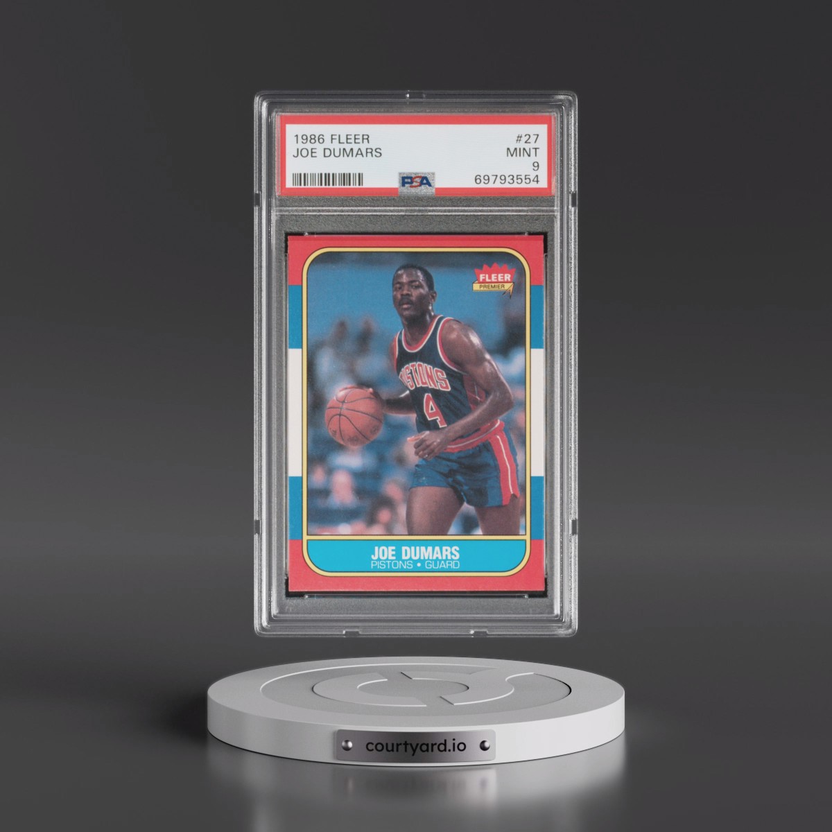 1986 Fleer Joe Dumars #27 PSA 9