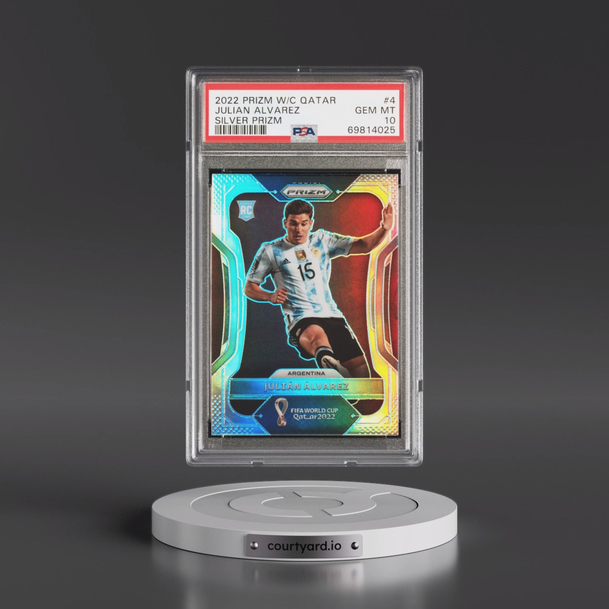 2022 Panini Prizm World Cup Qatar #4 Julian Alvarez - Silver Prizm (PSA 10 GEM MINT)