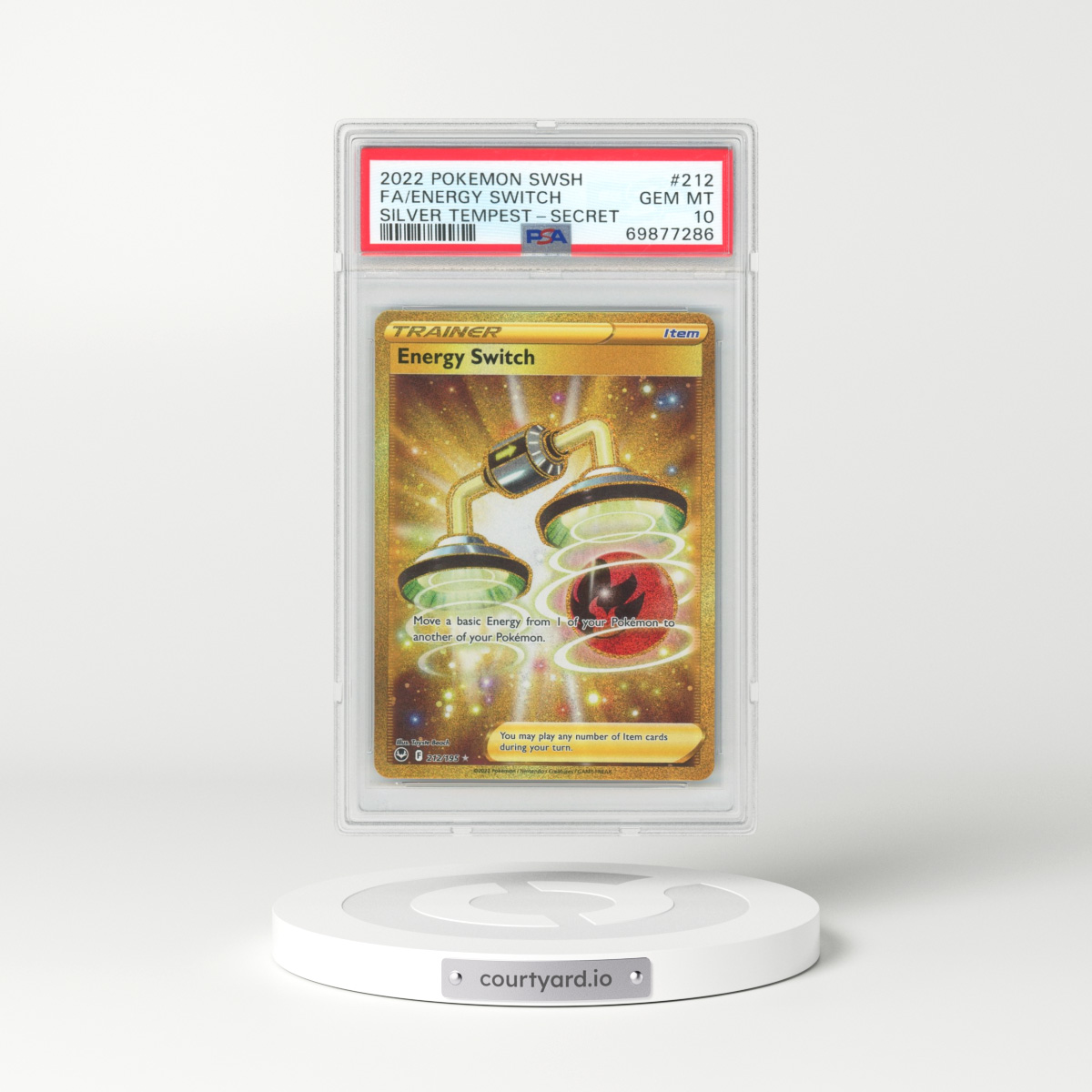 2022 Pokémon Sword & Shield Silver Tempest #212 Energy Switch - Full Art Secret (PSA 10 GEM MINT)