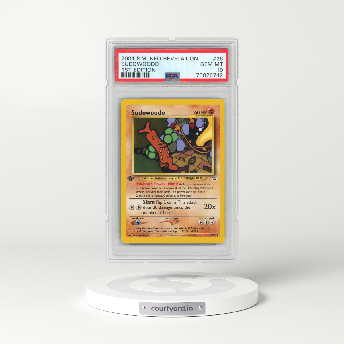 2001 Pokémon Neo Revelation #26 Sudowoodo - 1st Edition (PSA 10 GEM MINT)