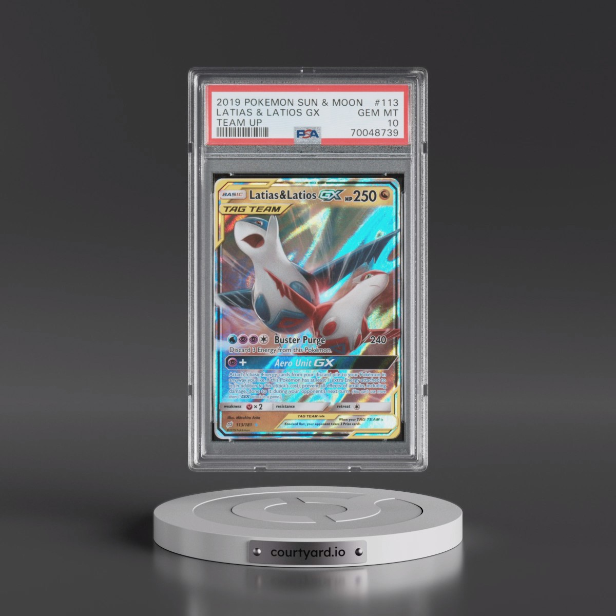 2019 Pokémon Sun & Moon Team Up #113 Latias & Latios GX - Holo (PSA 10 GEM MINT)