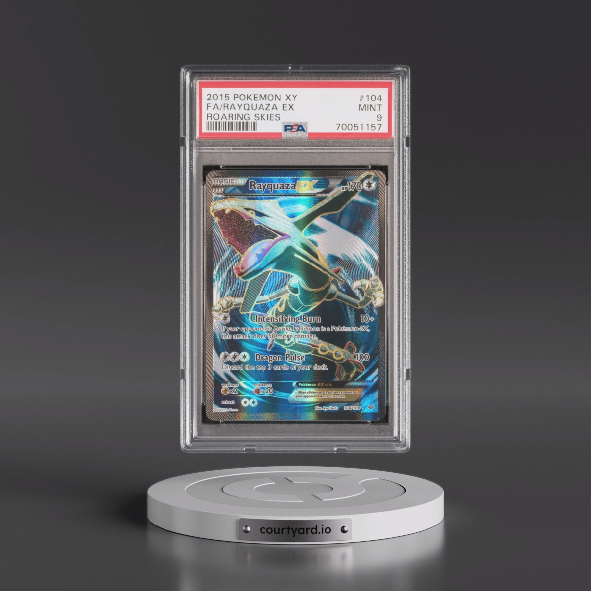 2015 Pokémon XY Roaring Skies #104 Rayquaza EX - Holo Full Art (PSA 9 MINT)
