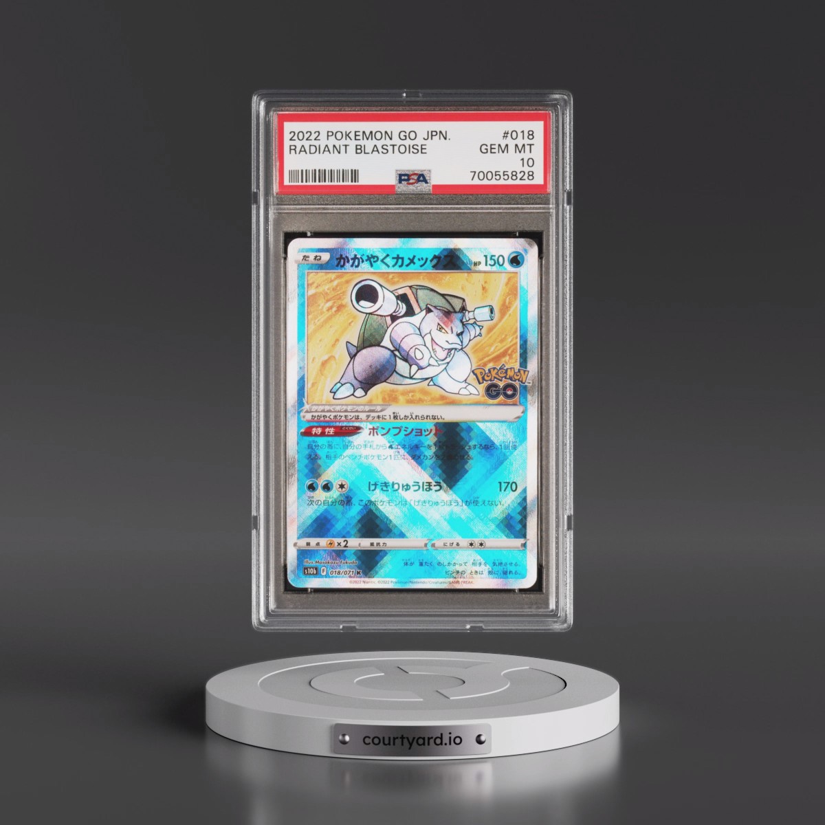 2022 Pokémon Go #018 Radiant Blastoise - Holo (PSA 10 GEM MINT)