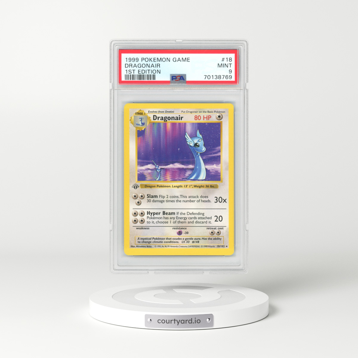 1999 Base Set #18 Dragonair - 1st Edition (PSA 9 MINT)