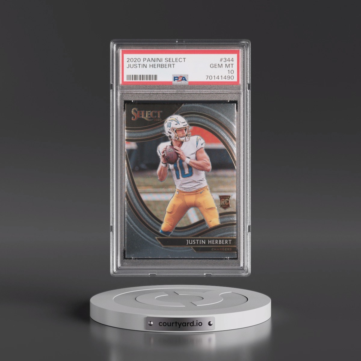 2020 Panini Select #344 Justin Herbert (PSA 10 GEM MINT)