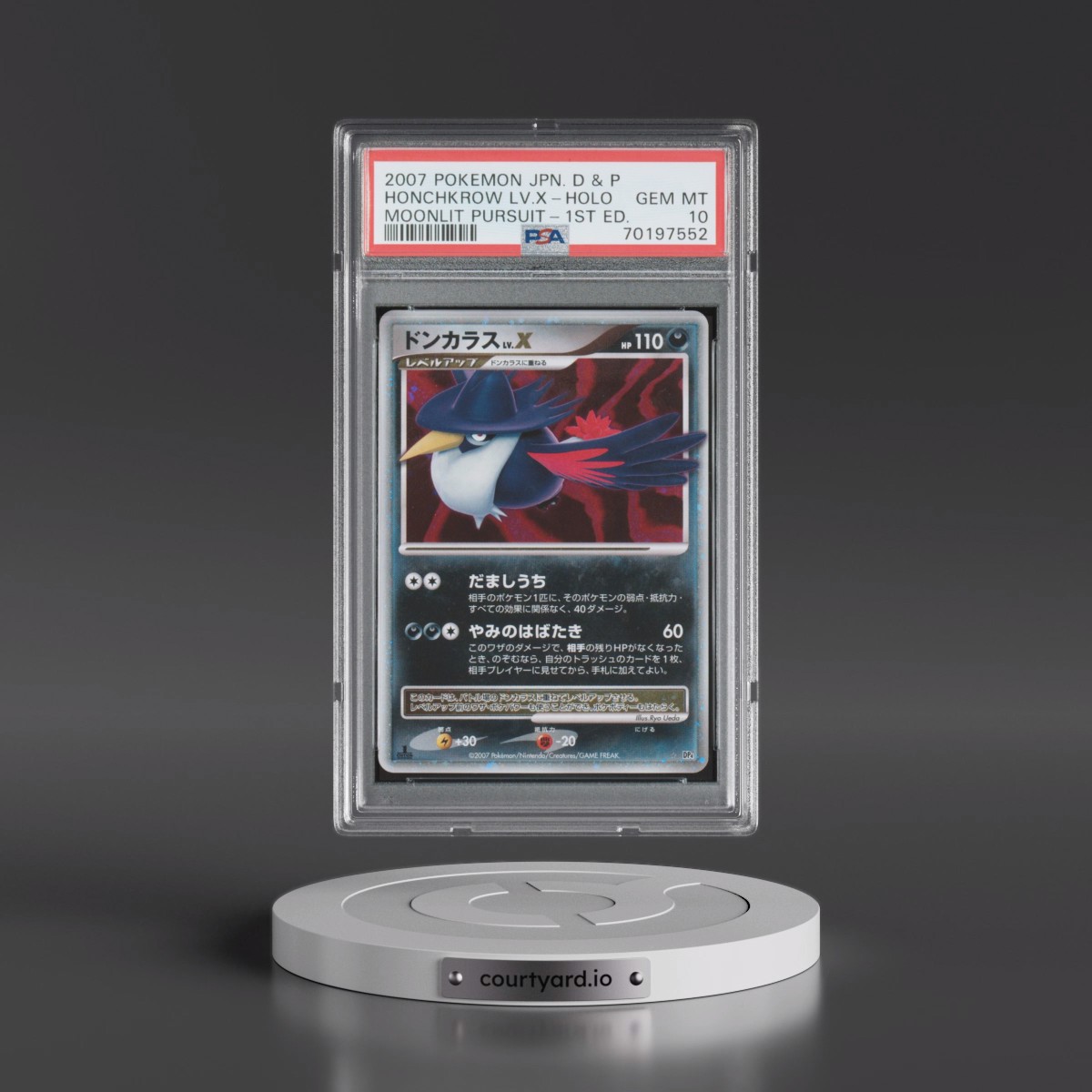 2007 Pokémon Diamond & Pearl Moonlit Pursuit Honchkrow LV.X - 1st Edition Holo (PSA 10 GEM MINT)