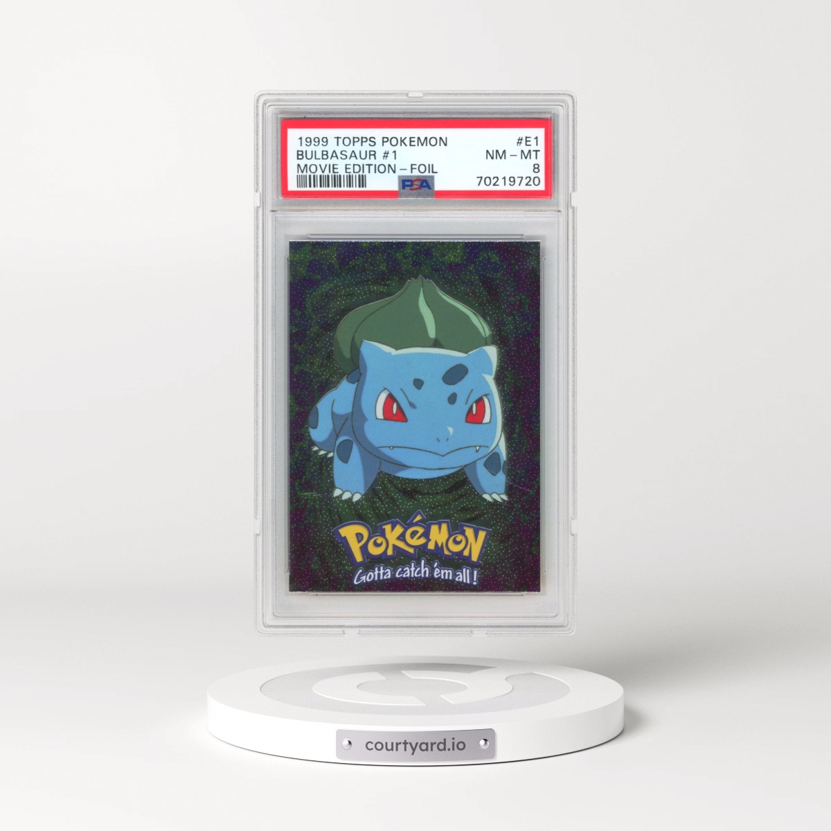 1999 Topps Pokémon the Movie Edt #E1 Bulbasaur #1 - Foil (PSA 8 NM-MT)
