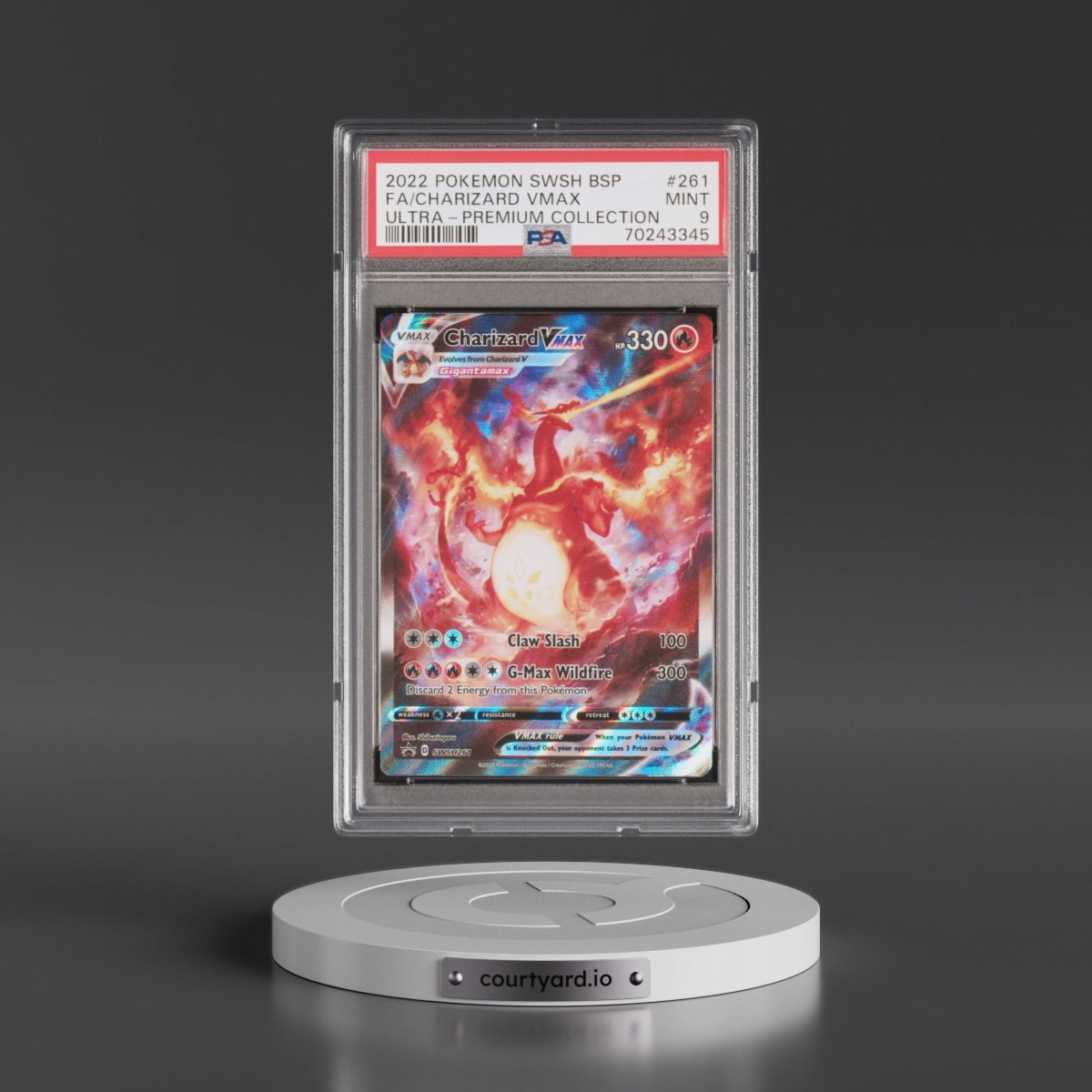 2022 Pokémon Swsh Black Star Promo #261 Charizard Vmax - Full Art Sword & Shield Ultra-Premium Collection-Charizard (PSA 9 MINT)