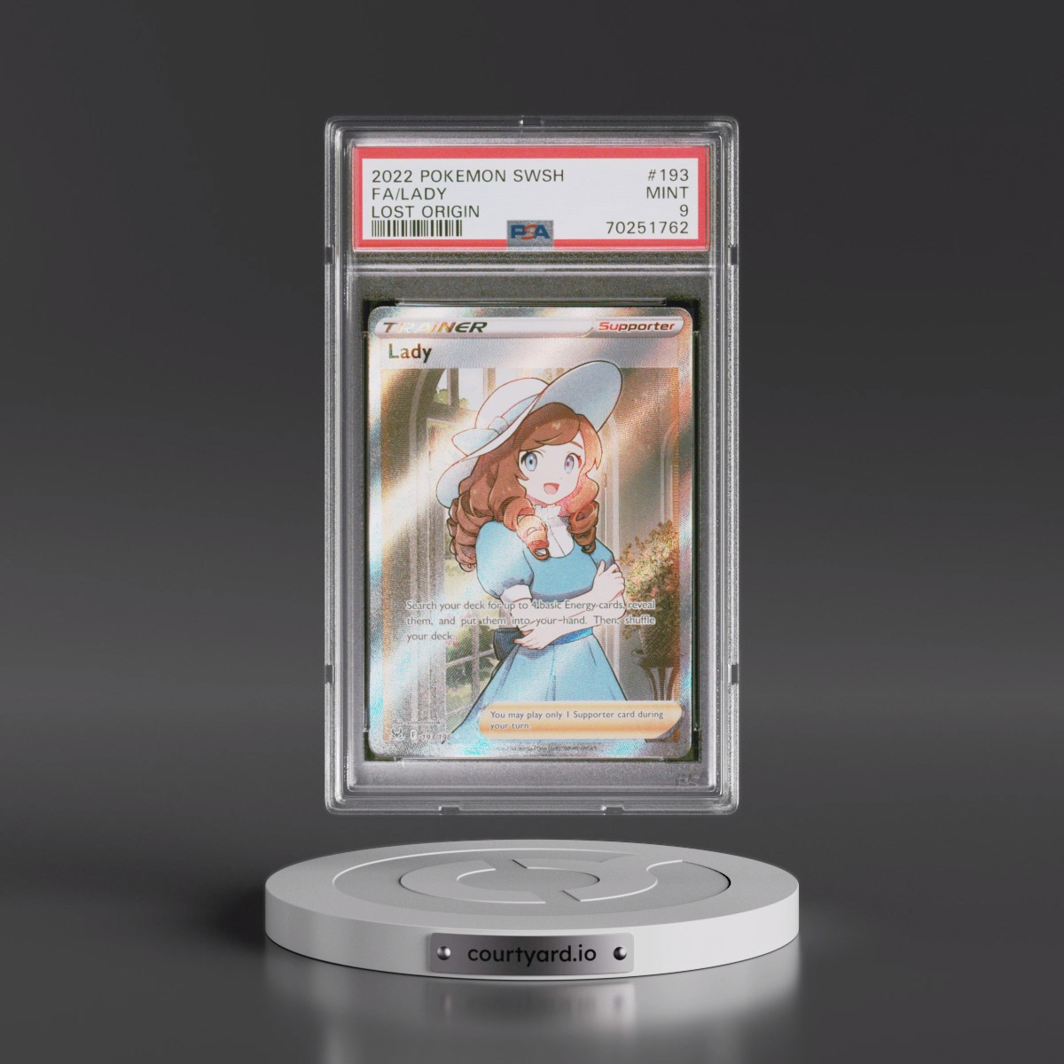 2022 Pokémon Sword & Shield Lost Origin #193 Lady - Full Art (PSA 9 MINT)