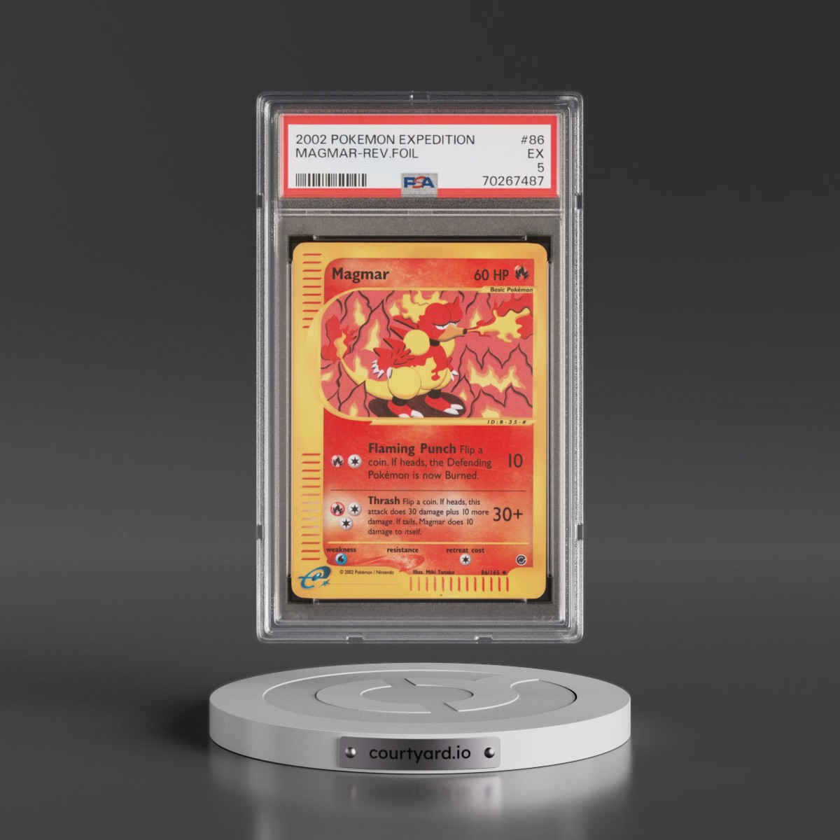 2002 Pokémon Expedition #86 Magmar - Reverse Foil (PSA 5 EX)