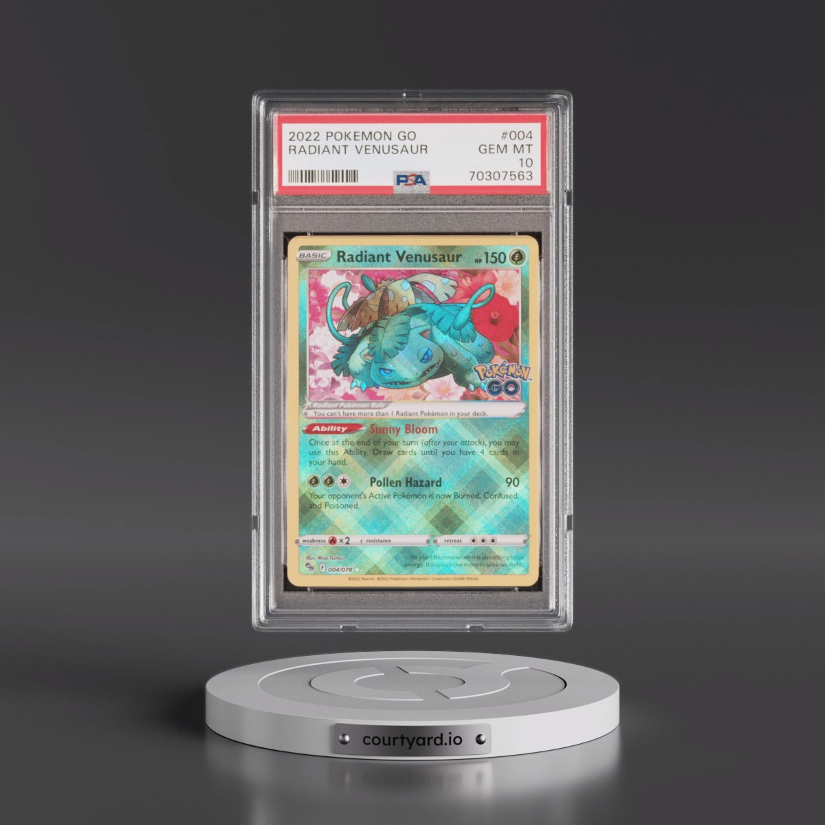 2022 Pokémon Go #004 Radiant Venusaur - Holo (PSA 10 GEM MINT)