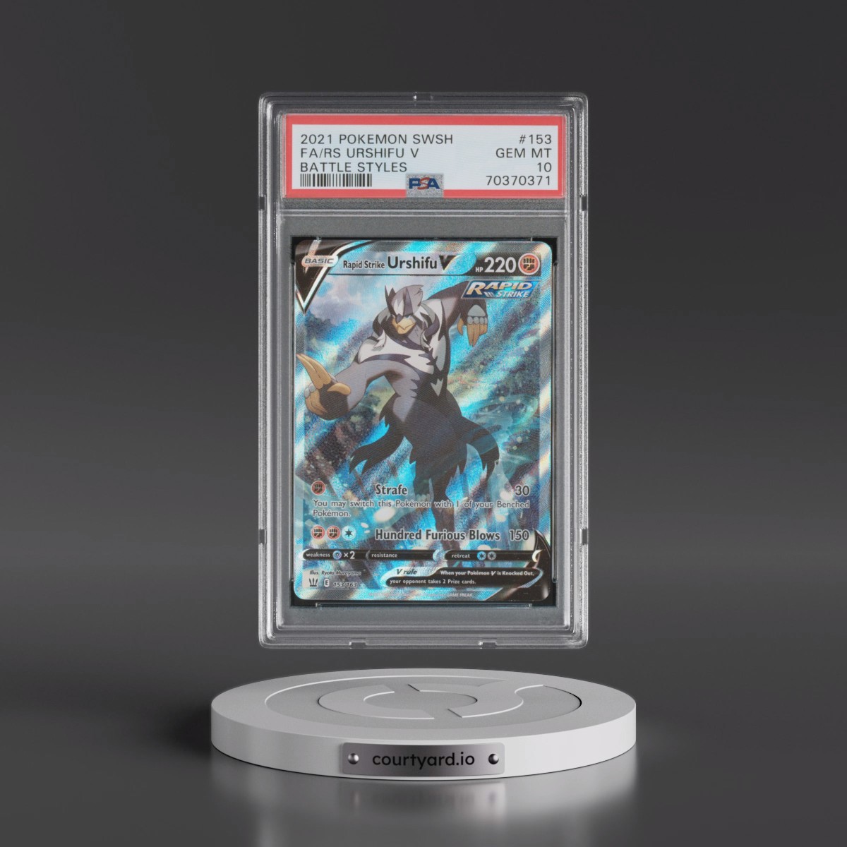 2021 Pokémon Sword & Shield Battle Styles #153 Rapid Strike Urshifu V - Holo Full Art (PSA 10 GEM MINT)