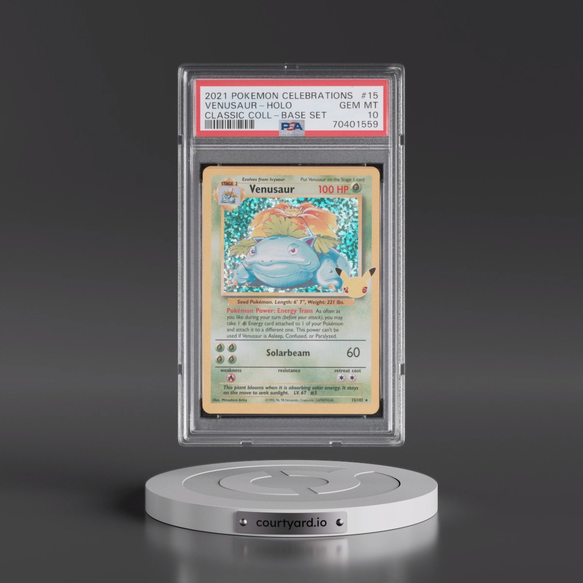 2021 Pokémon Celebrations Classic Collection #15 Venusaur - Holo (PSA 10 GEM MINT)