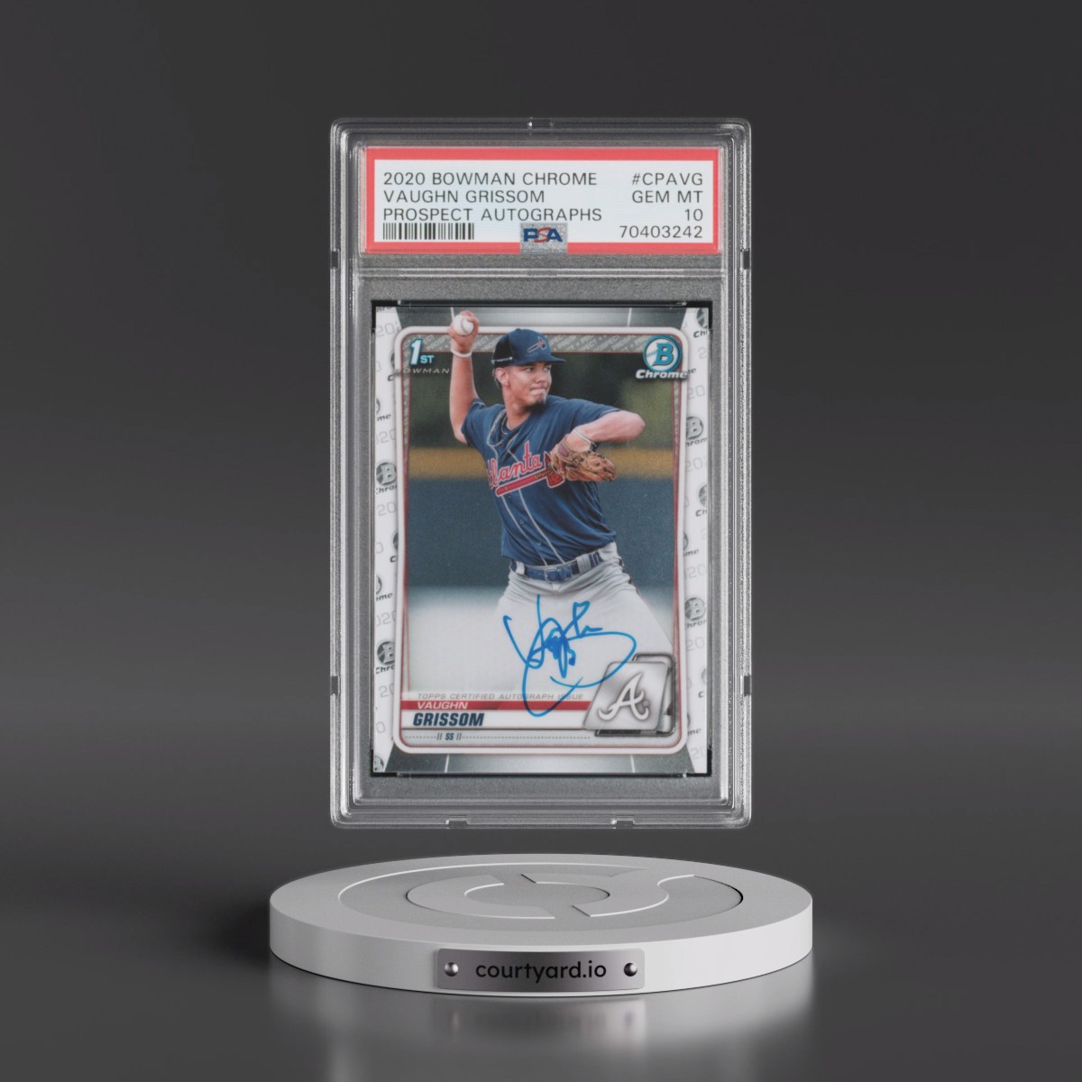 2020 Bowman Chrome Prospect Autographs Vaughn Grissom #CPAVG PSA 10