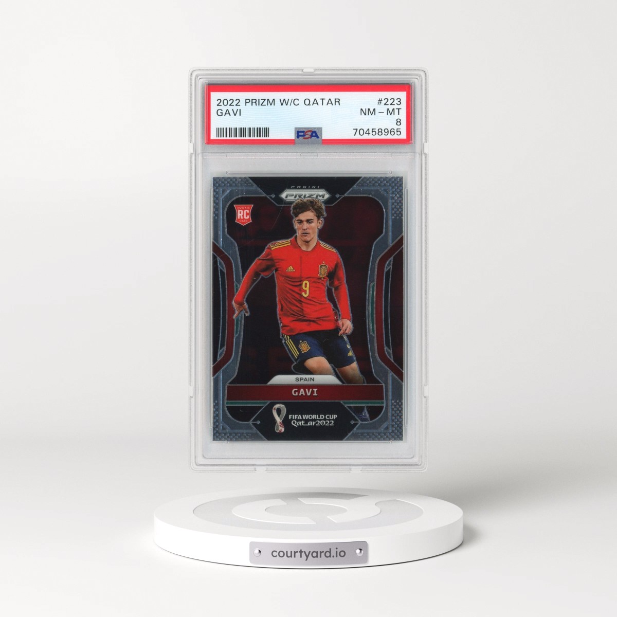 2022 Prizm World Cup Qatar #223 Gavi (PSA 8 NM-MT)