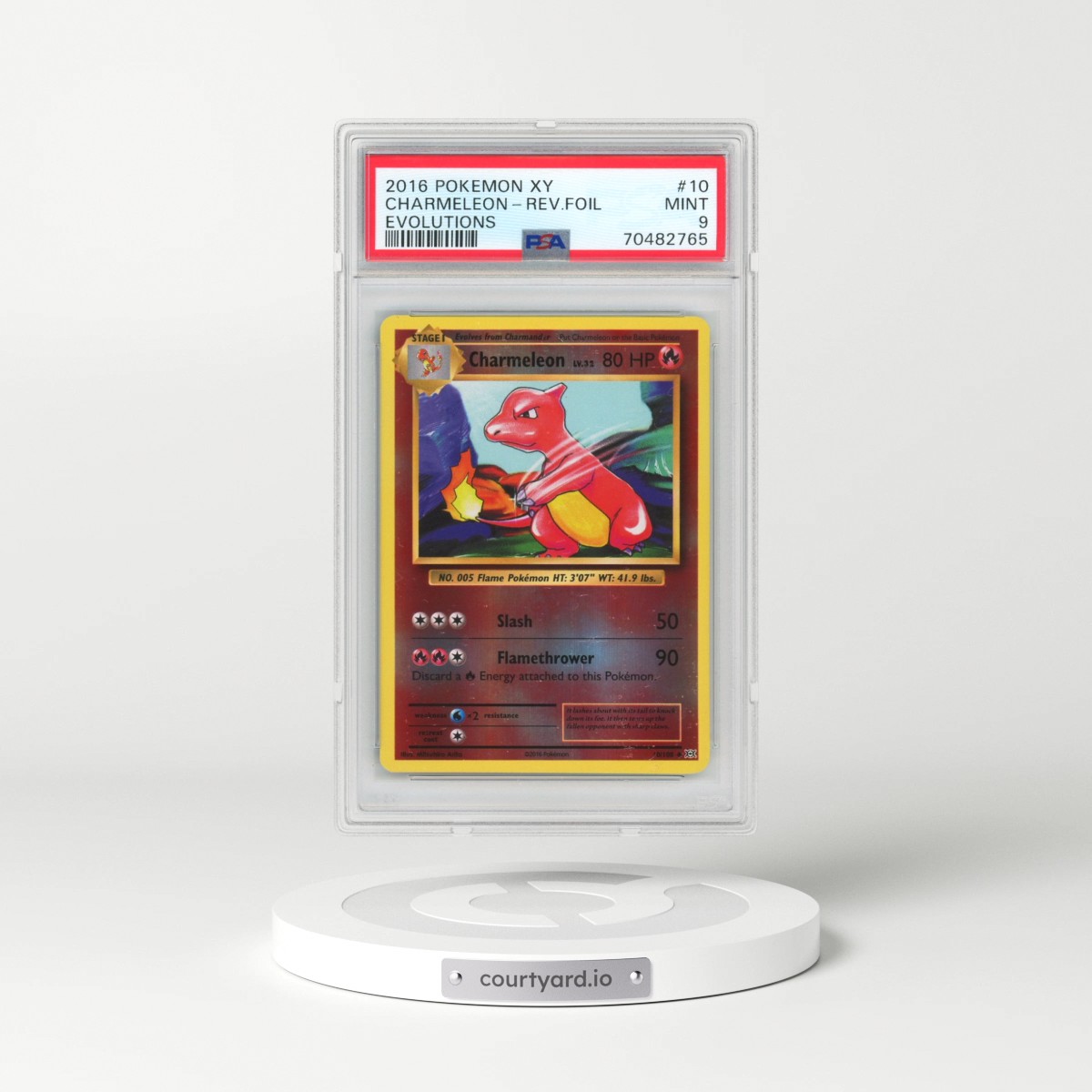 2016 Pokémon XY Evolutions #10 Charmeleon - Reverse Foil (PSA 9 MINT)