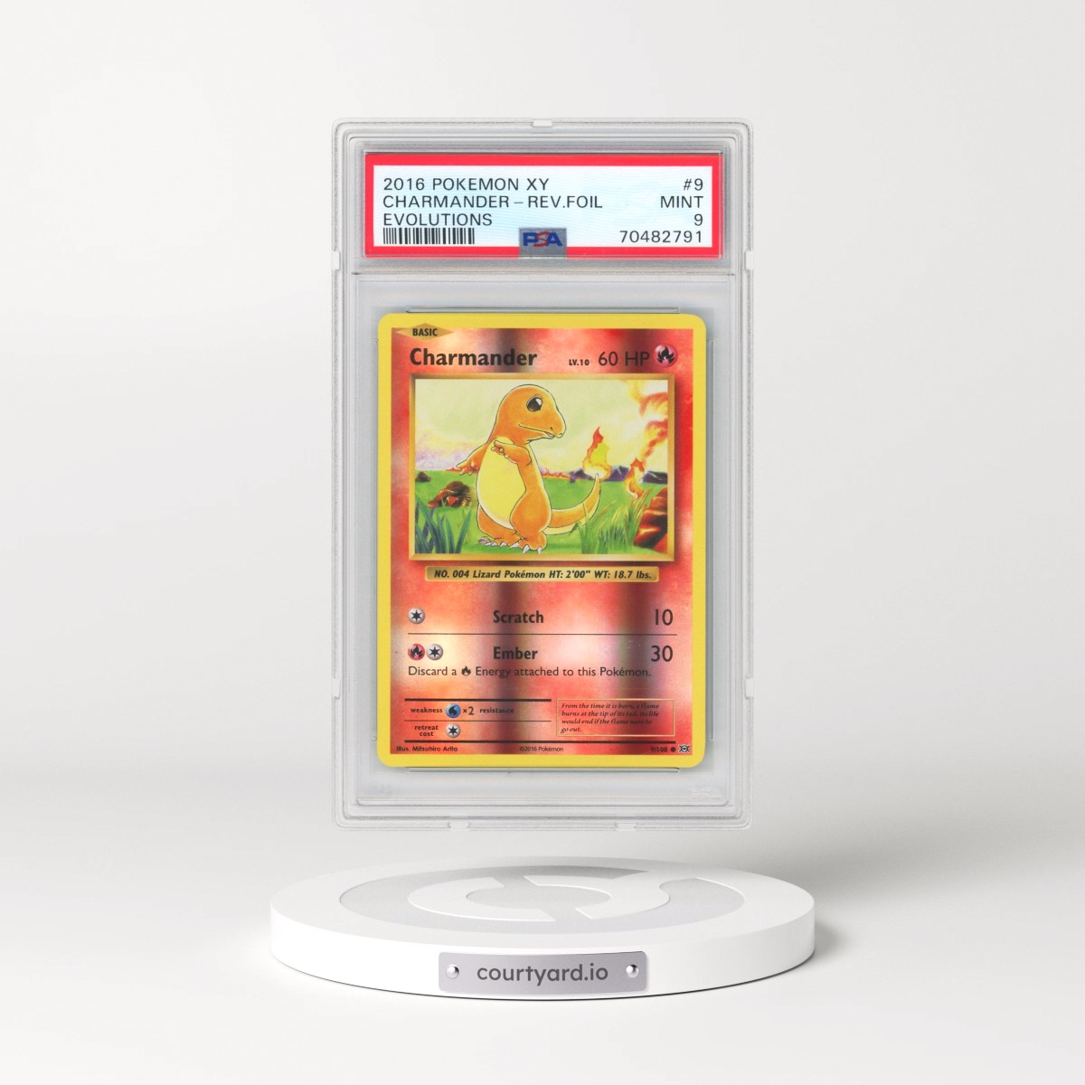2016 Pokémon XY Evolutions #9 Charmander - Reverse Foil (PSA 9 MINT)