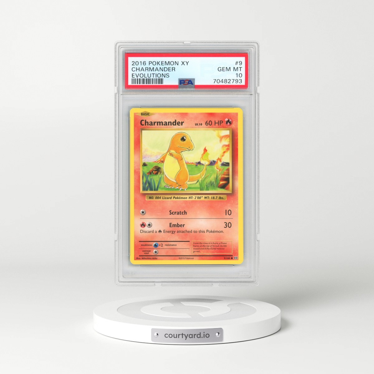 2016 Pokémon XY Evolutions #9 Charmander (PSA 10 GEM MINT)