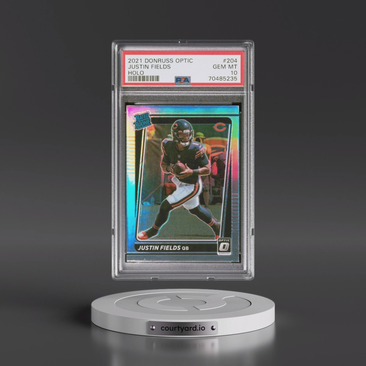 2021 Panini Donruss Optic #204 Justin Fields - Holo (PSA 10 GEM MINT)