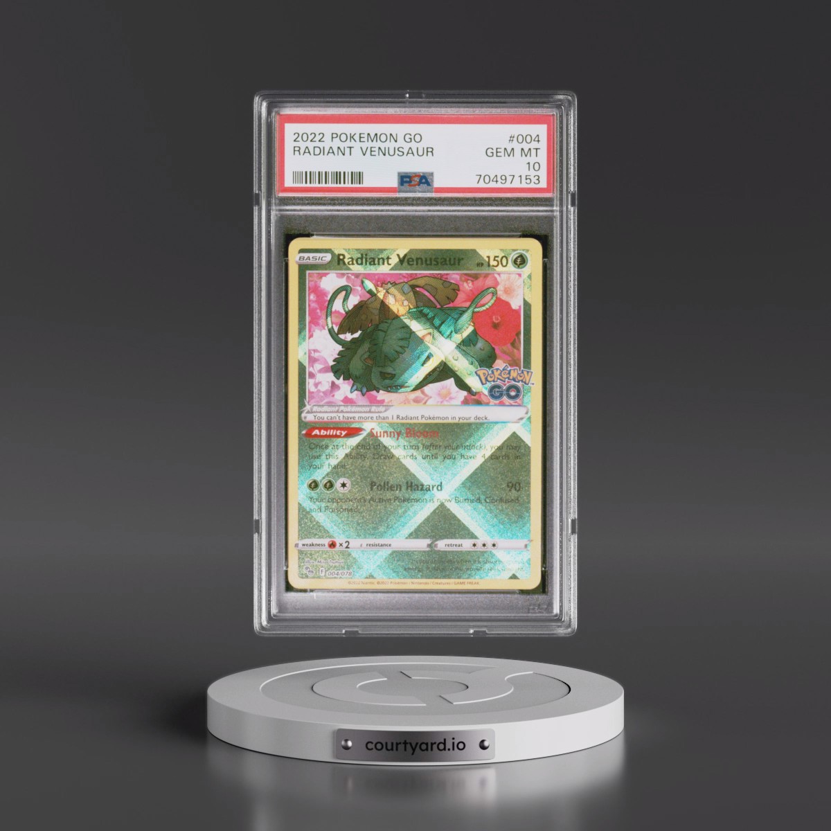 2022 Pokémon Go #004 Radiant Venusaur - Holo (PSA 10 GEM MINT)