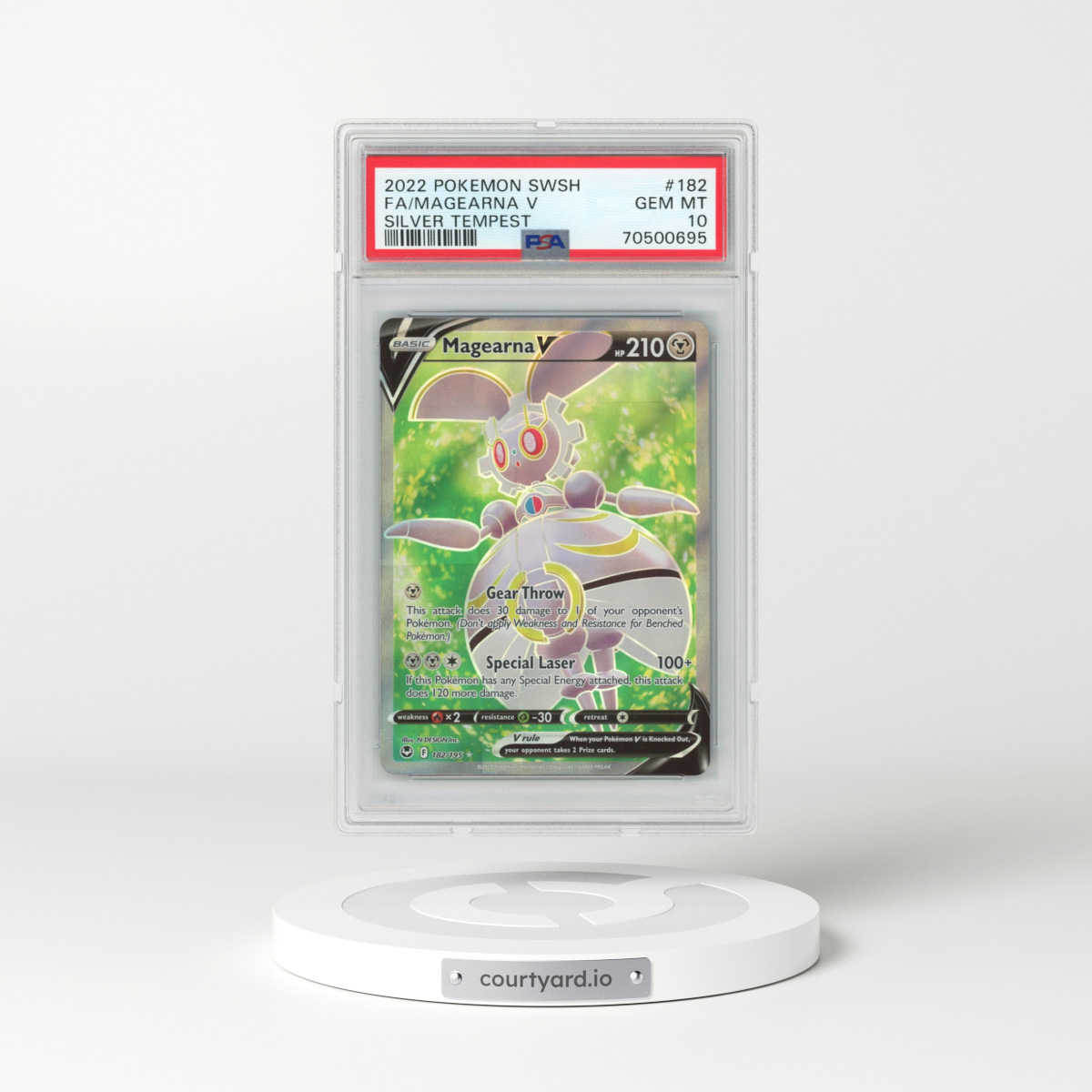 2022 Pokémon Sword & Shield Silver Tempest #182 Magearna V - Holo Full Art (PSA 10 GEM MINT)