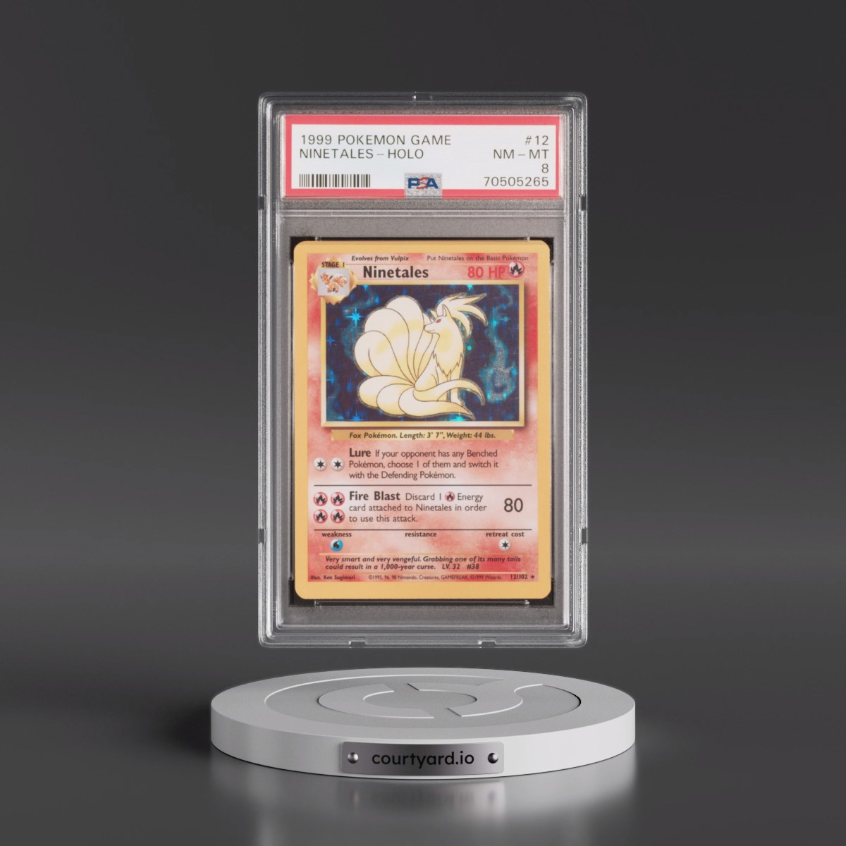 1999 Pokémon Game #12 Ninetales - Holo (PSA 8 NM-MT)