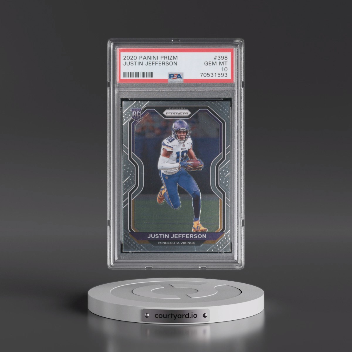 2020 Panini Prizm #398 Justin Jefferson (PSA 10 GEM MINT)