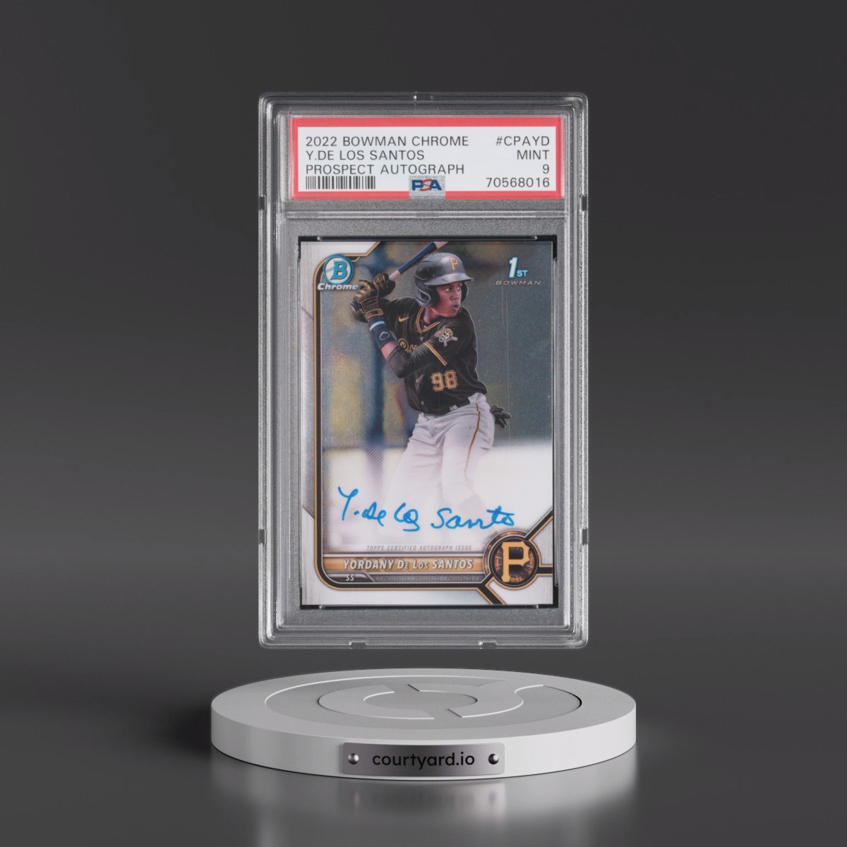 2022 Bowman Chrome Prospect Autographs #CPAYD Yordany de los Santos (PSA 9 MINT)