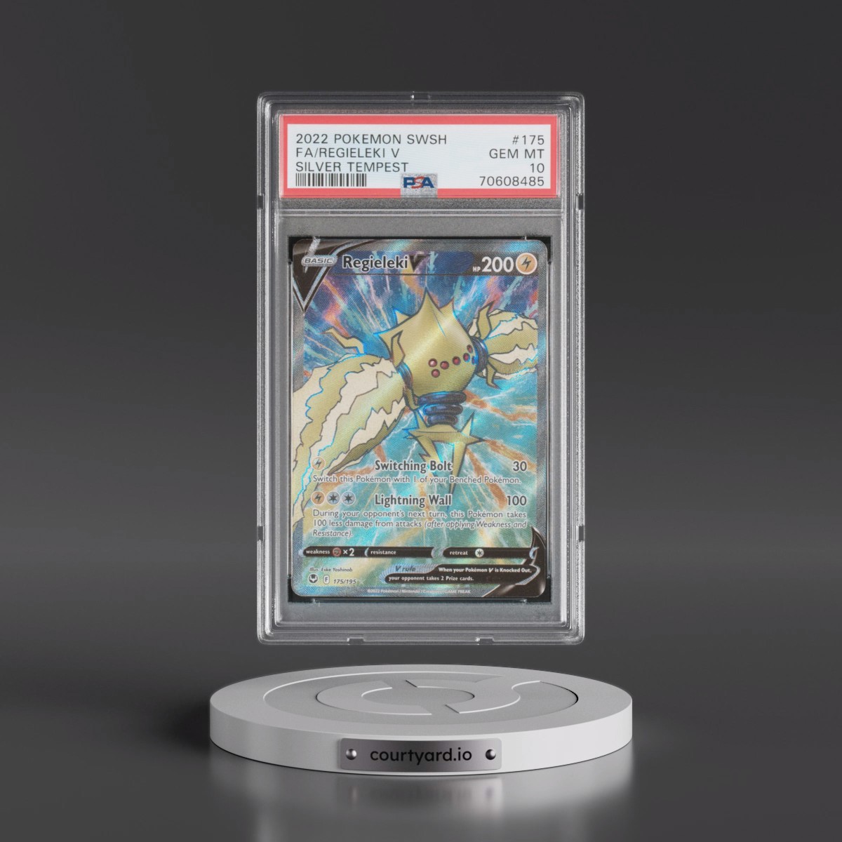 2022 Pokémon Sword & Shield Silver Tempest #175 Regieleki V - Holo Full Art (PSA 10 GEM MINT)