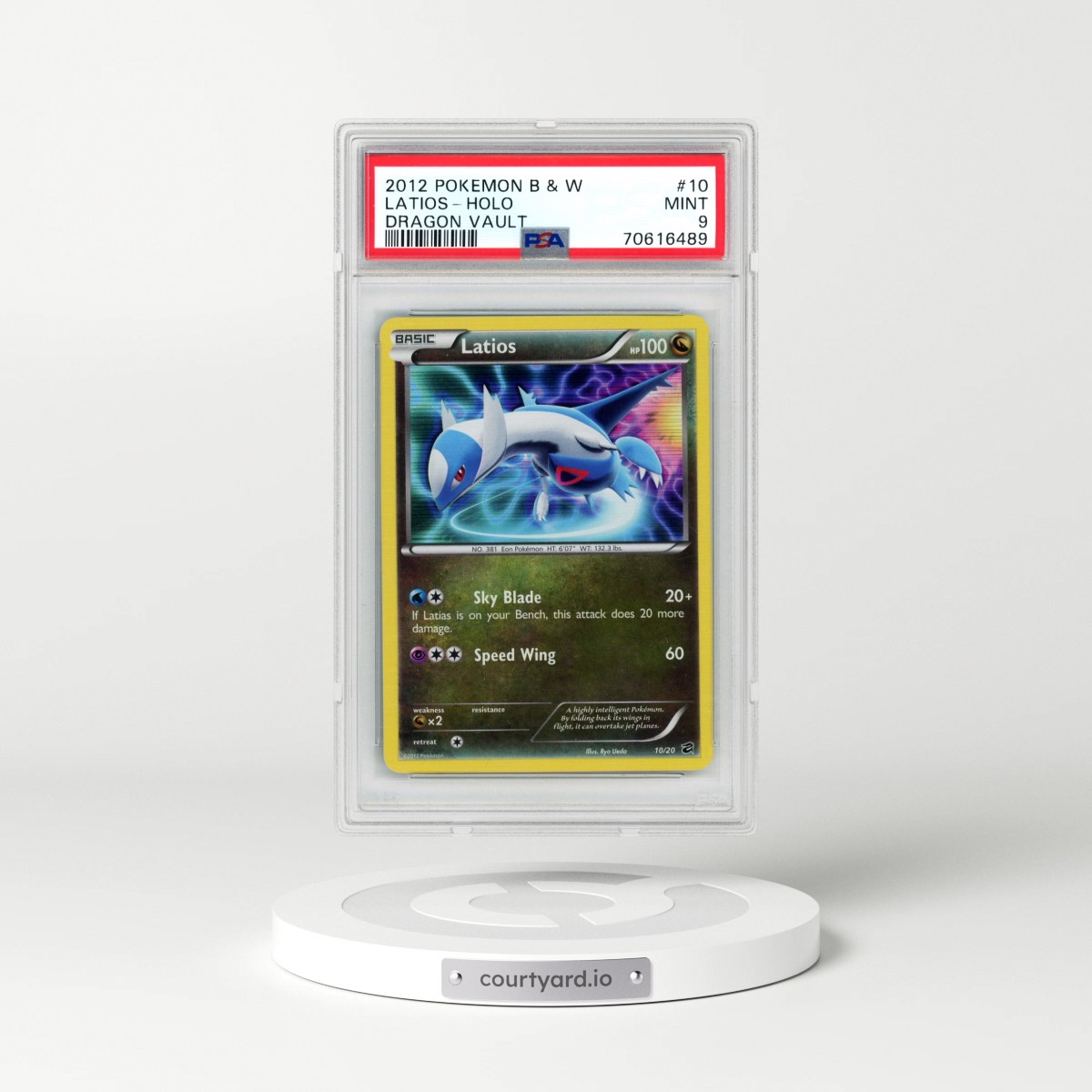 2012 Pokémon Black & White Dragon Vault #10 Latios - Holo (PSA 9 MINT)