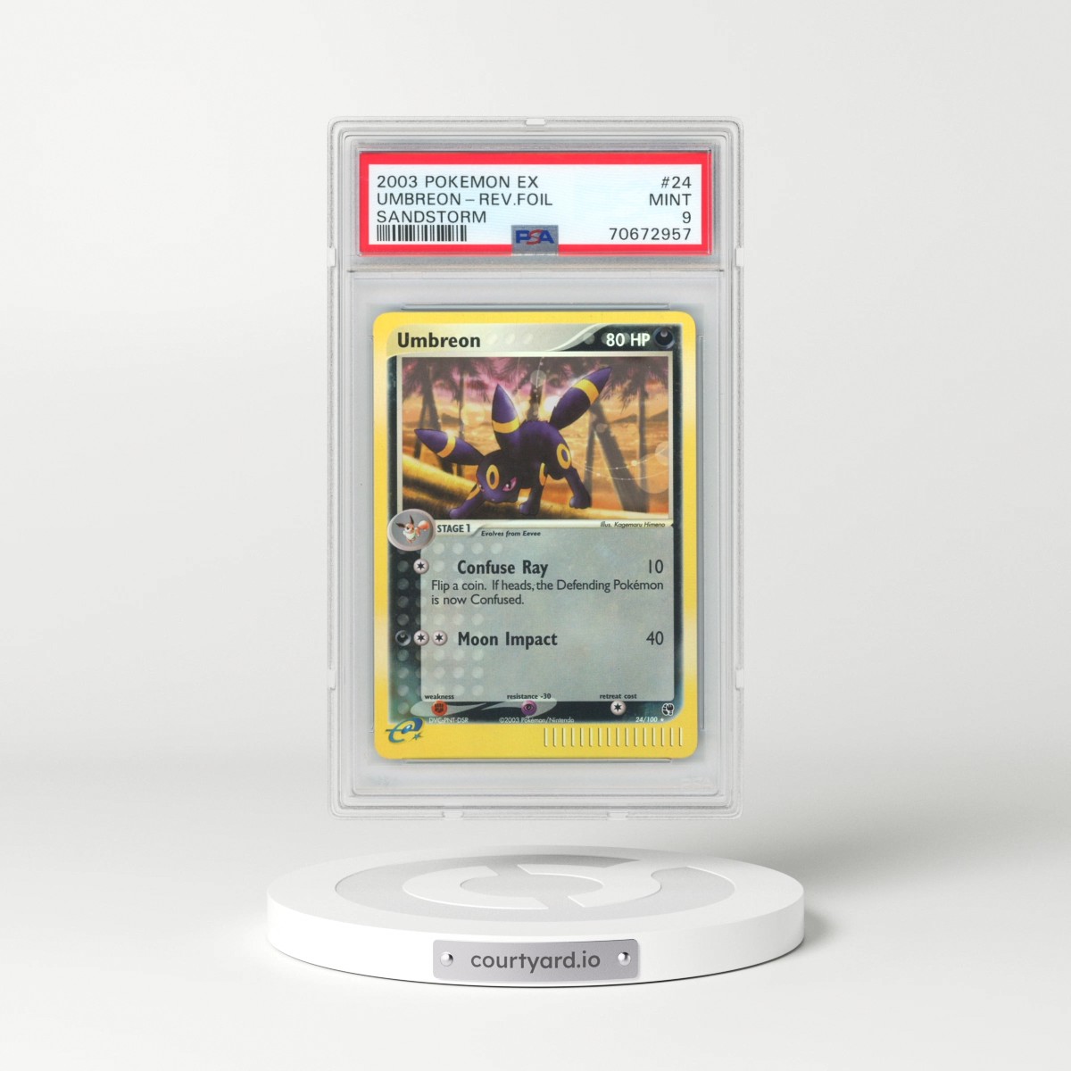 2003 Pokémon EX Sandstorm #24 Umbreon - Reverse Foil (PSA 9 MINT)